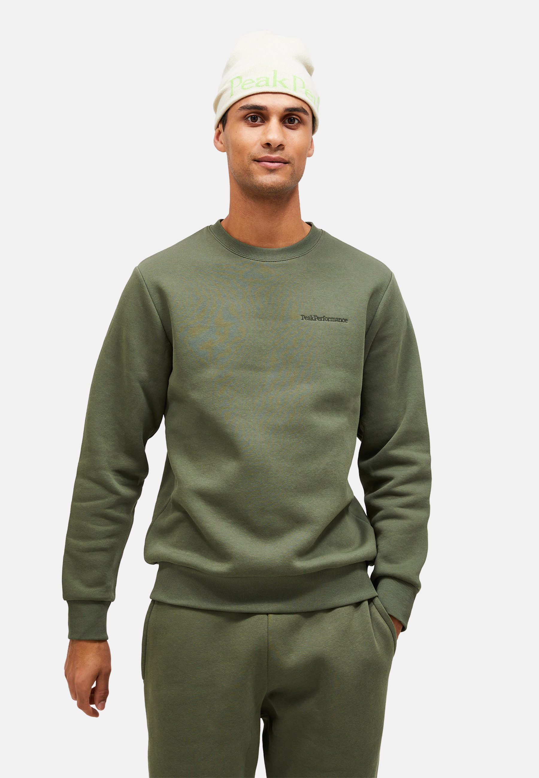 Peak Performance Sweatshirt M Original Small Logo Crew Ton-in-Ton-Nähte