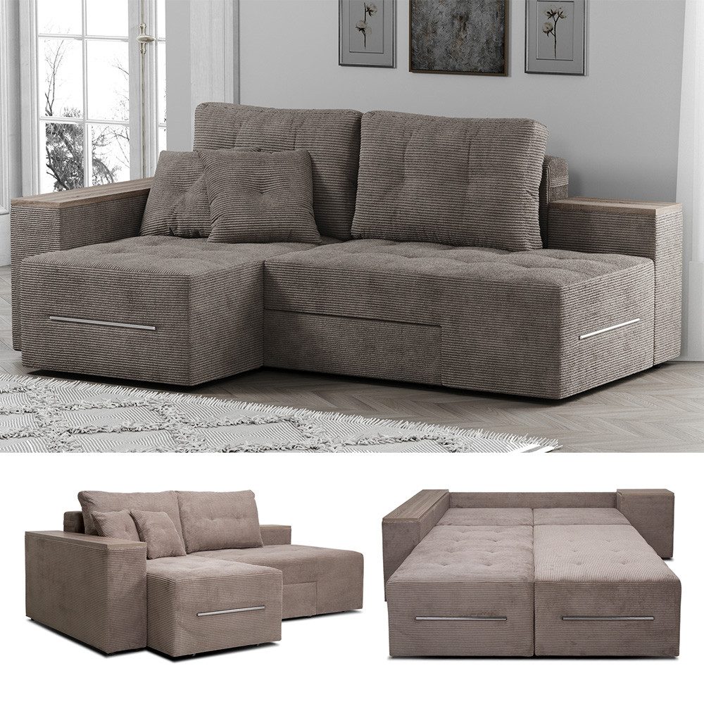 VitaliSpa® Ecksofa Ecksofa, Beige, 240 x günstig online kaufen