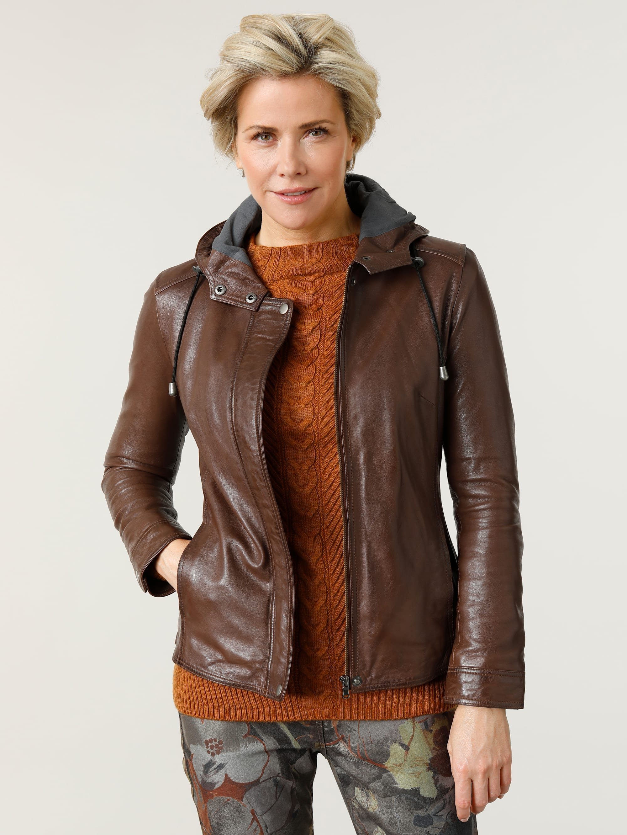 Damen Lederjacke in braun online kaufen | OTTO