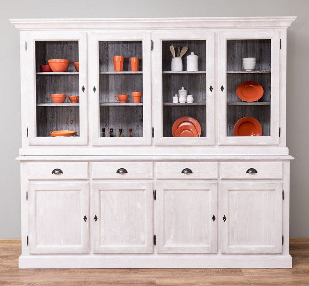 Massivholzmoebel-Becker Buffet Geschirrschrank,  Buffetschrank aus Massivholz, 2-teilig