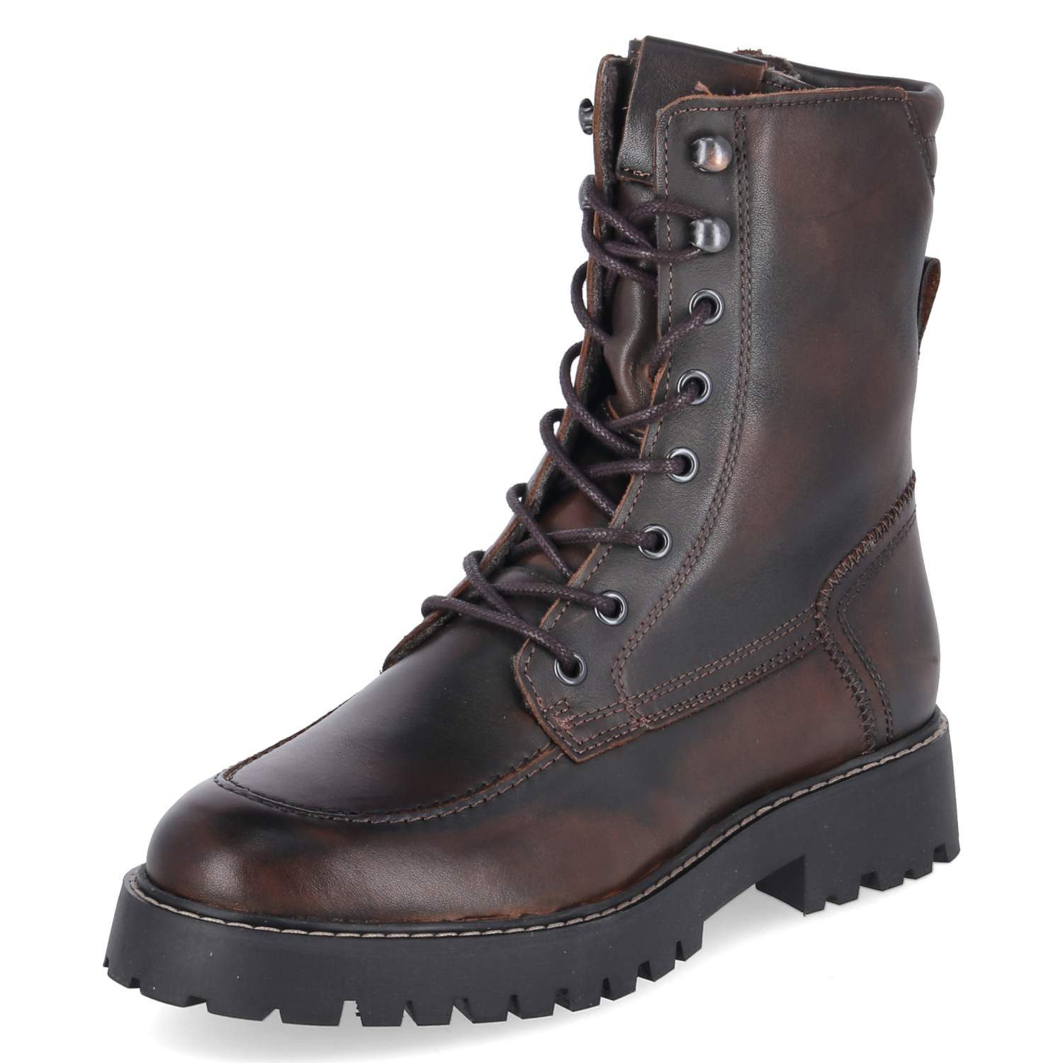 Fräulein Frida Fräulein Frida F-8541 Florent. Cognac Damen Glattleder brown Schnürstiefel