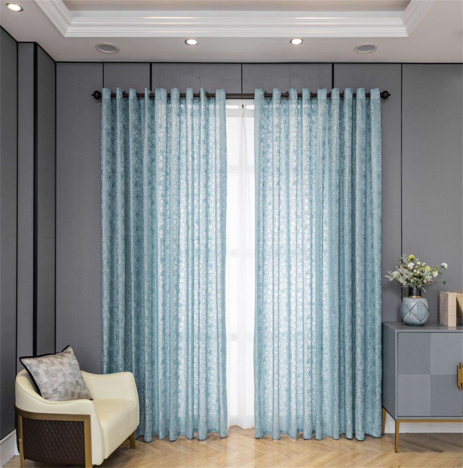 BYSURE Gardine (2 St), Ösen, halbtransparent, günstig online kaufen