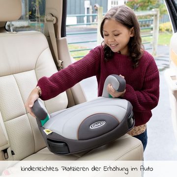 Graco Kindersitzerhöhung Eversure Lite R129 i-Size - Ebony, bis: 36 kg, Auto Sitzerhöhung Booster ab 7 Jahre - 12 Jahre (125 cm - 150 cm)