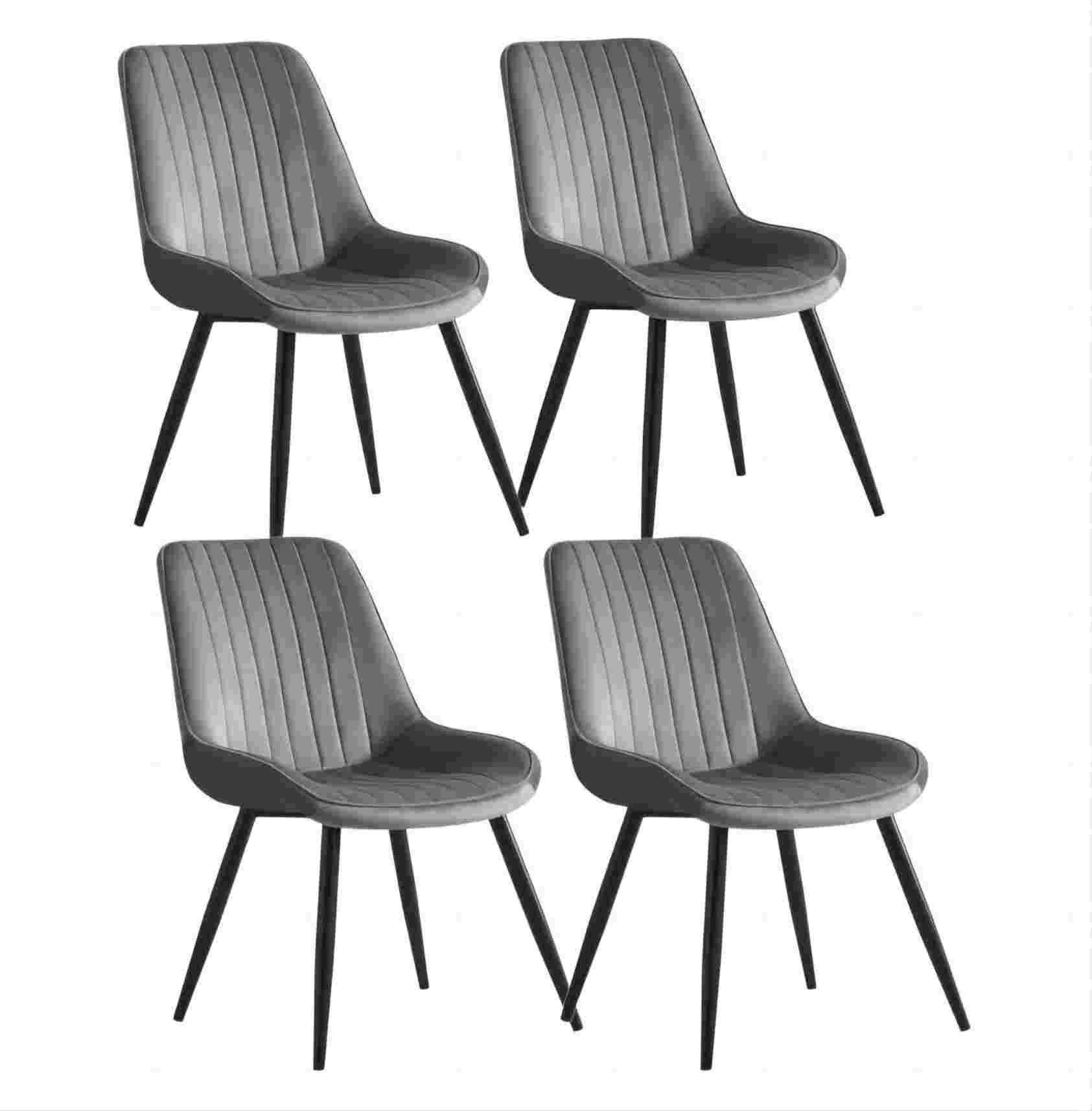Esszimmerstuhl 4er Esszimmer Stühle Polsterstuhl Samtbezug Metall Gestell 53x62x87cm