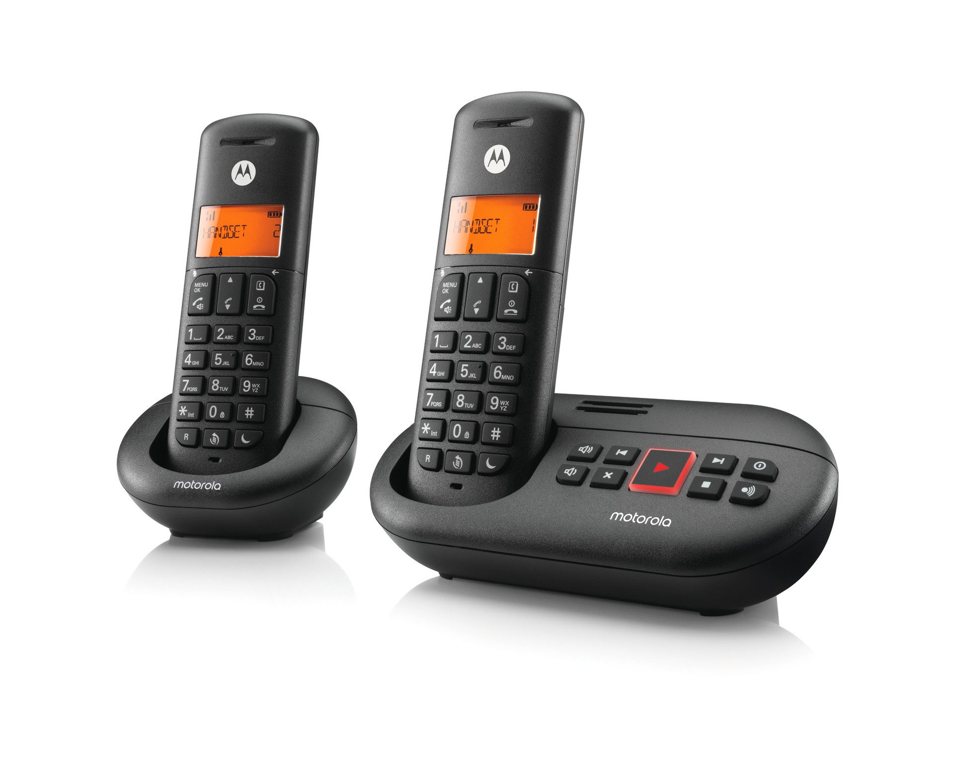 Motorola Motorola E212 Voice Twin Festnetztelefon (Mobilteile: 2, mit Anrufbeantworter)