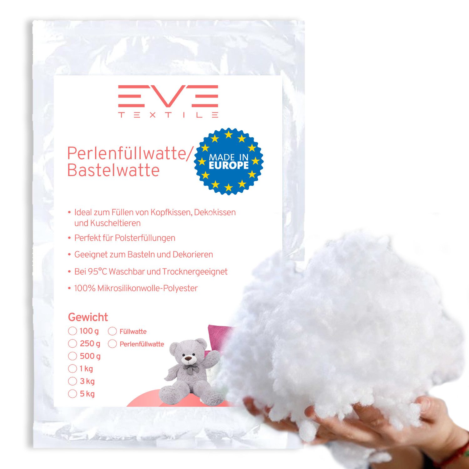 Eve Textile GmbH Kissenfüllung Füllwatte Weich Polyester Füllung Kissen Kus günstig online kaufen