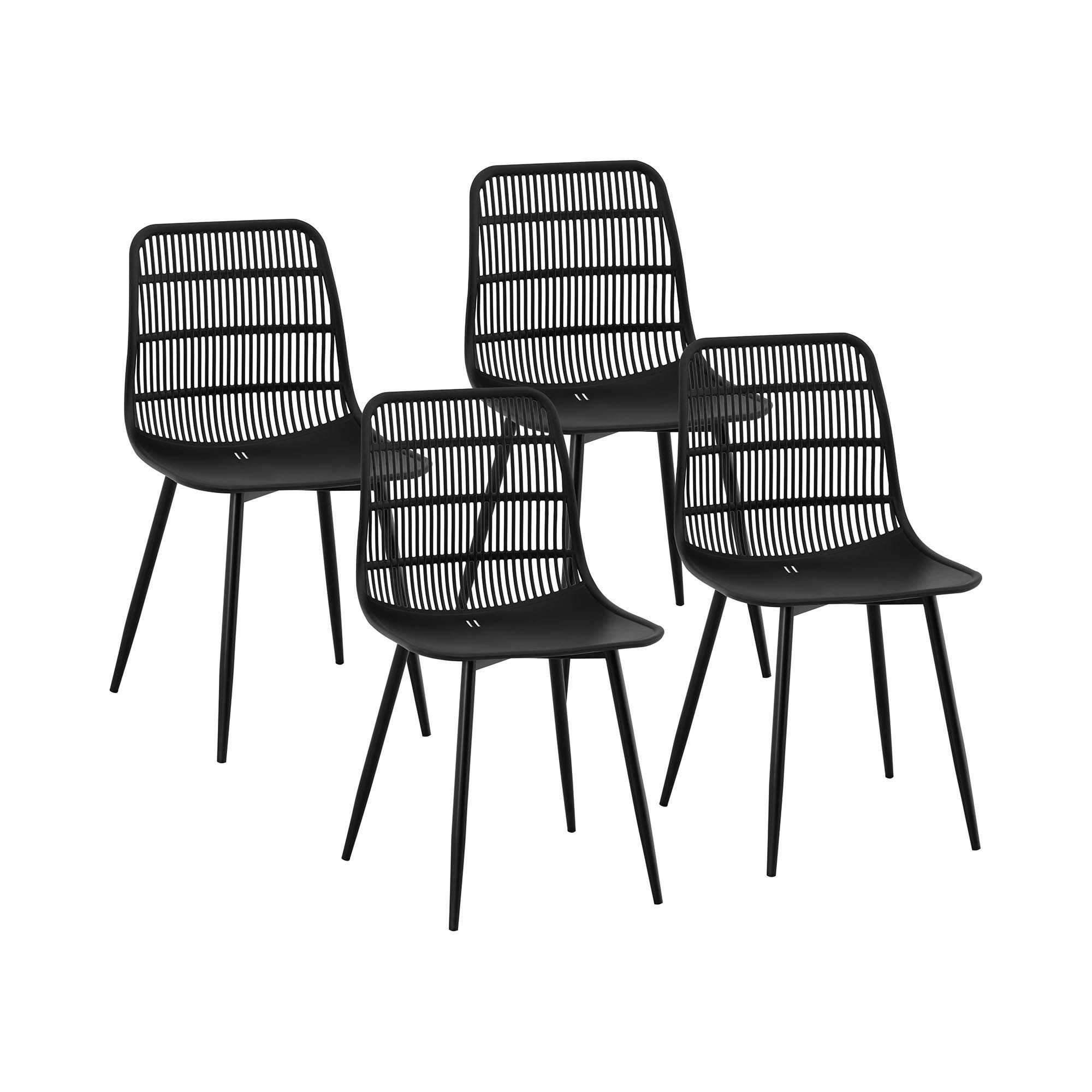 Fromm&Starck Esszimmerstuhl Stuhl 4er Set Lehnstuhl Kunststoff Metallbeine bis 150 kg Designstuhl