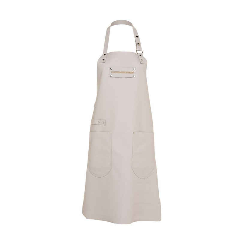 Feuermeisterin Kochschürze »Premium Leder Back- und Kochschürze Grau mit 2 Taschen«