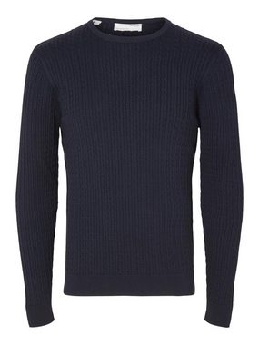 SELECTED HOMME Rundhalspullover SLHBERG CABLE CREW NECK NOOS