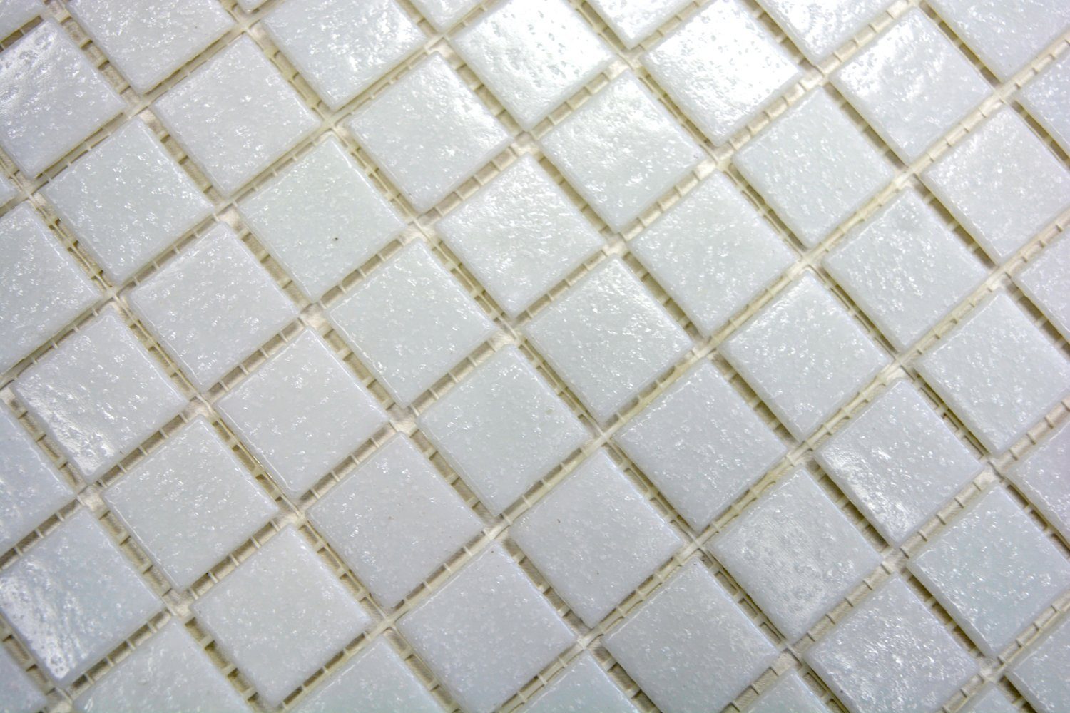 Mosaikfliesen Bodenfliese Glasmosaik Mosani / weiß matt Mosaikmatten 10