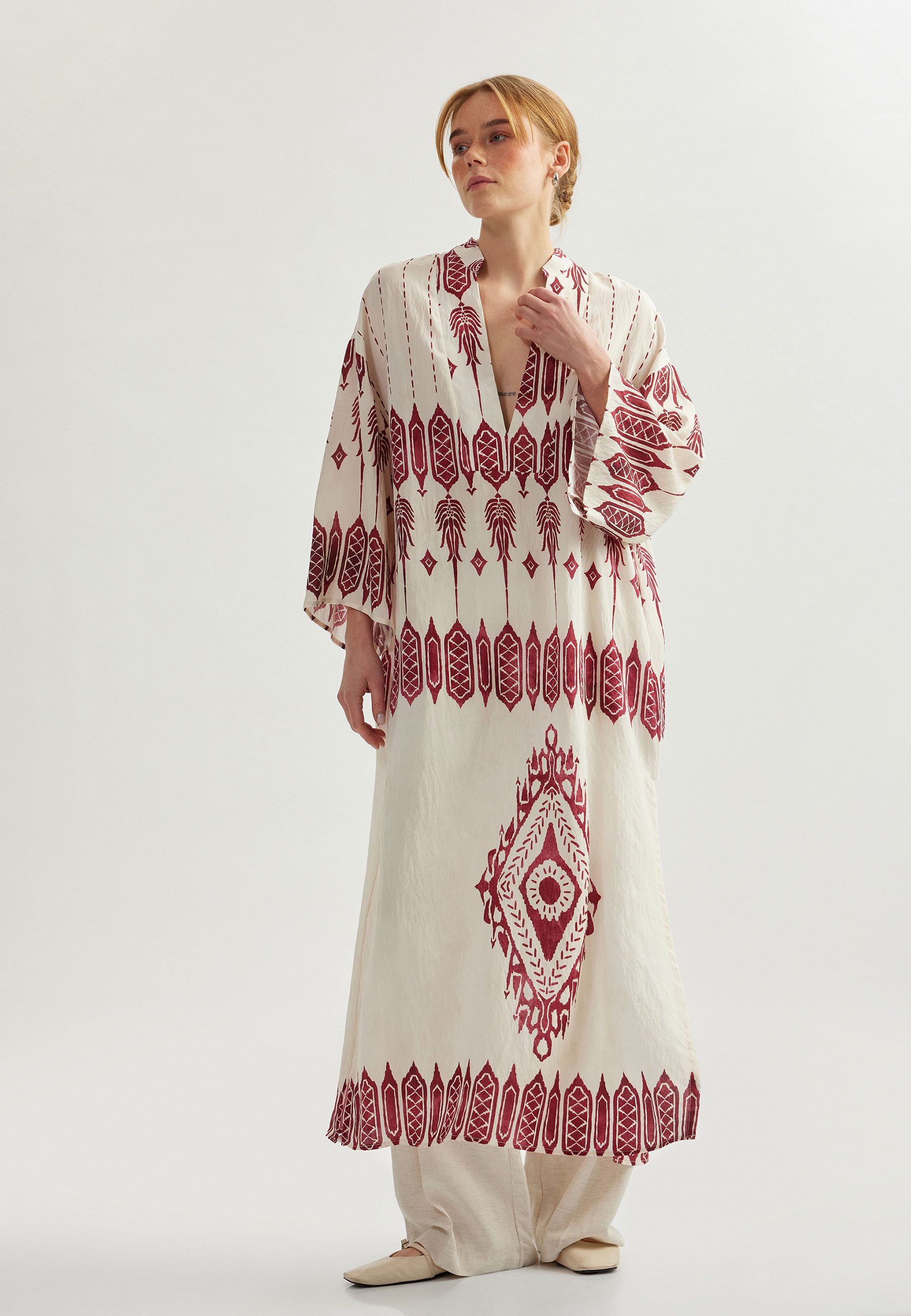 Koton Maxikleid Extra Lang Mit Perlen Maxikleid