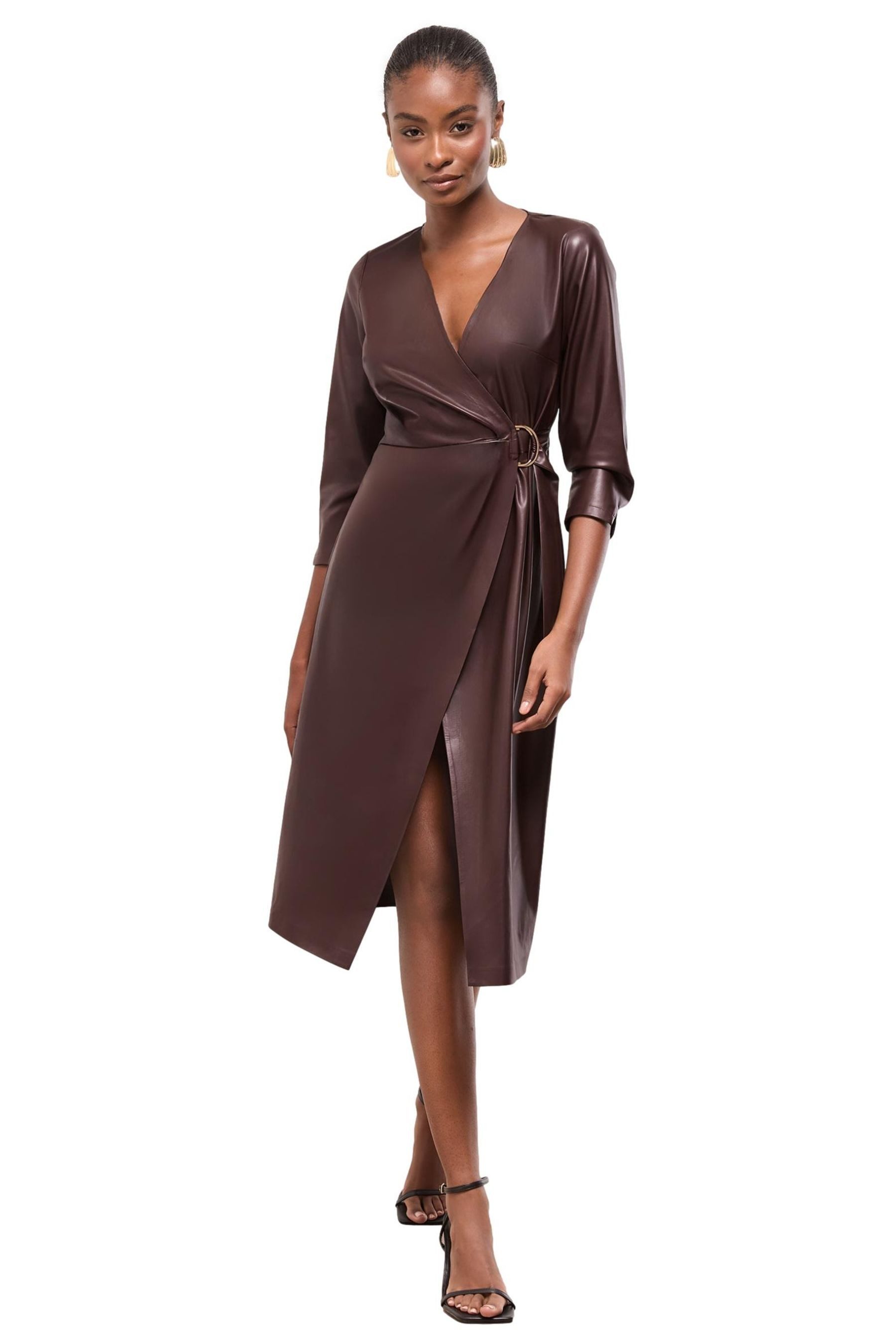 LIPSY Midikleid Lipsy Wickelkleid in Midilänge, Kurzgröße (1-tlg)
