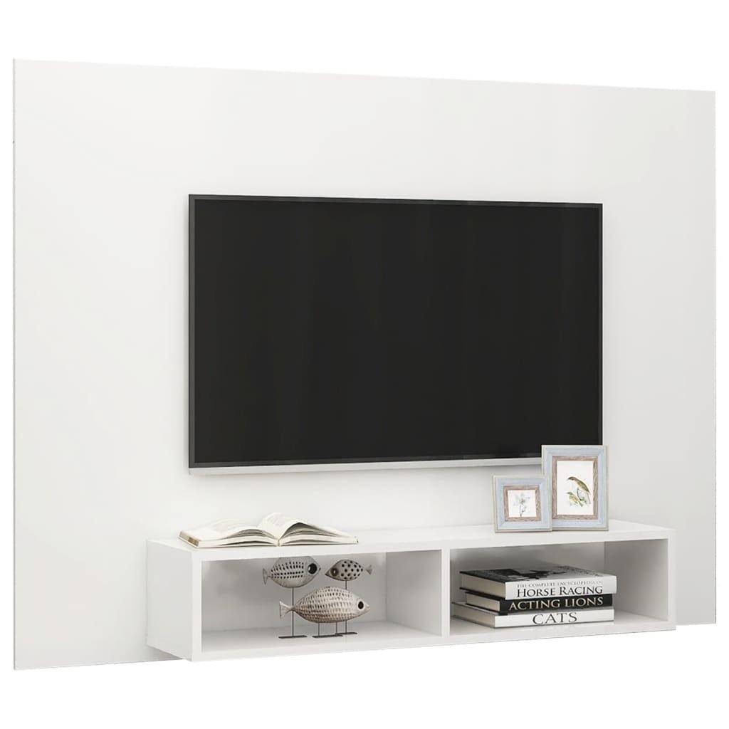 möbelando TV-Wand 135x23,5x90 in Hochglanz-Weiß cm), (LxBxH: 3008161