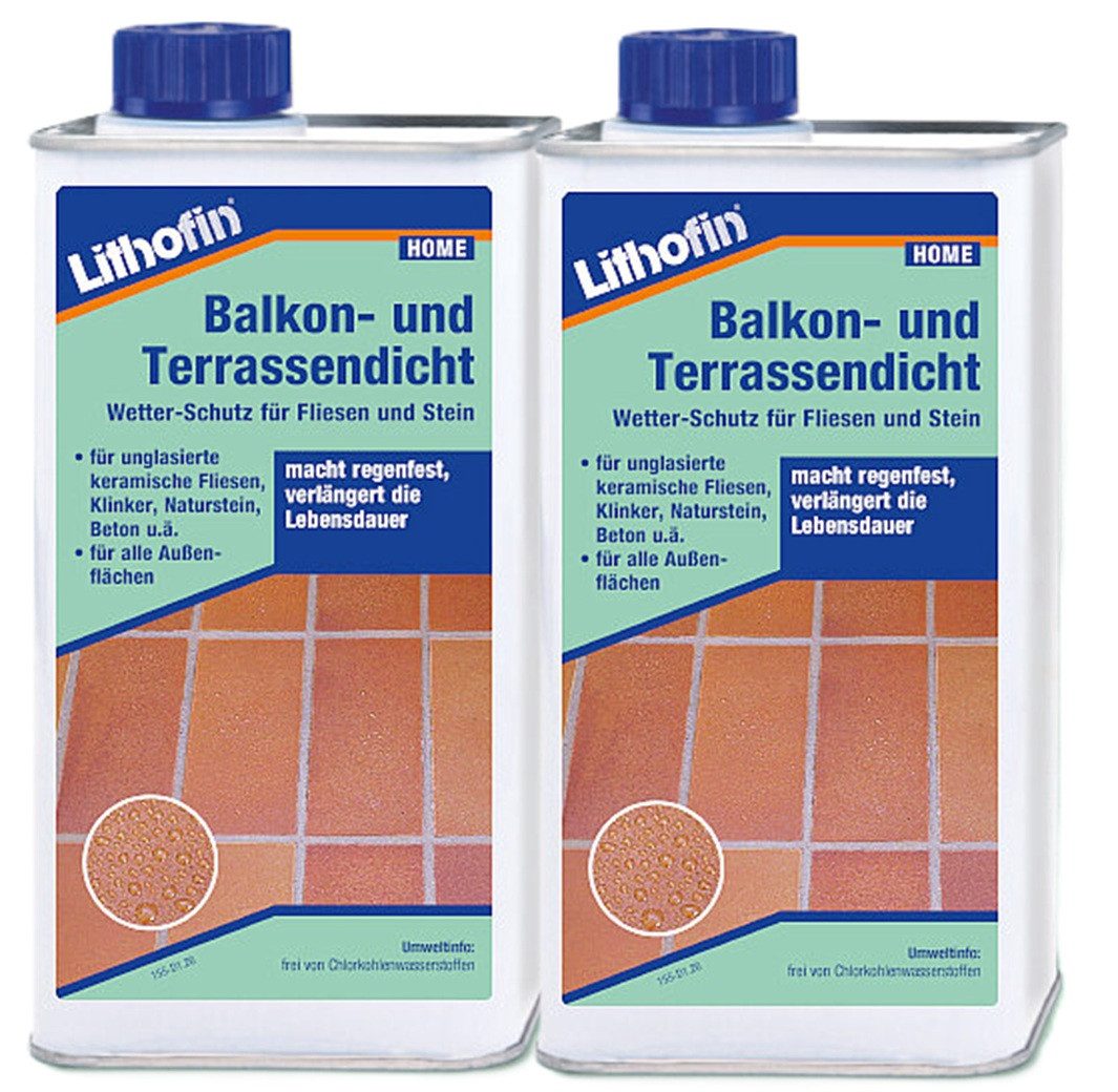 Lithofin Lithofin Balkon- und Terrassendicht 2 x 1 Liter Naturstein-Reiniger