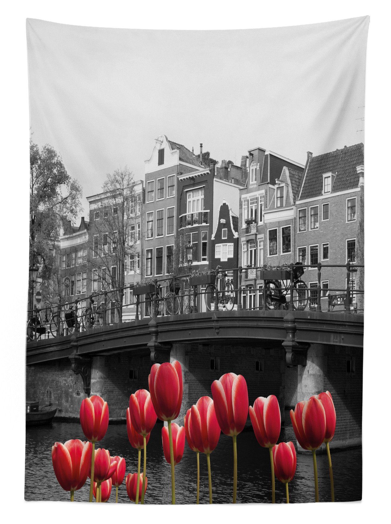 den Farben, Tischdecke Waschbar Bereich Amsterdam geeignet Abakuhaus Für Außen Amsterdam-Kanal Klare Farbfest