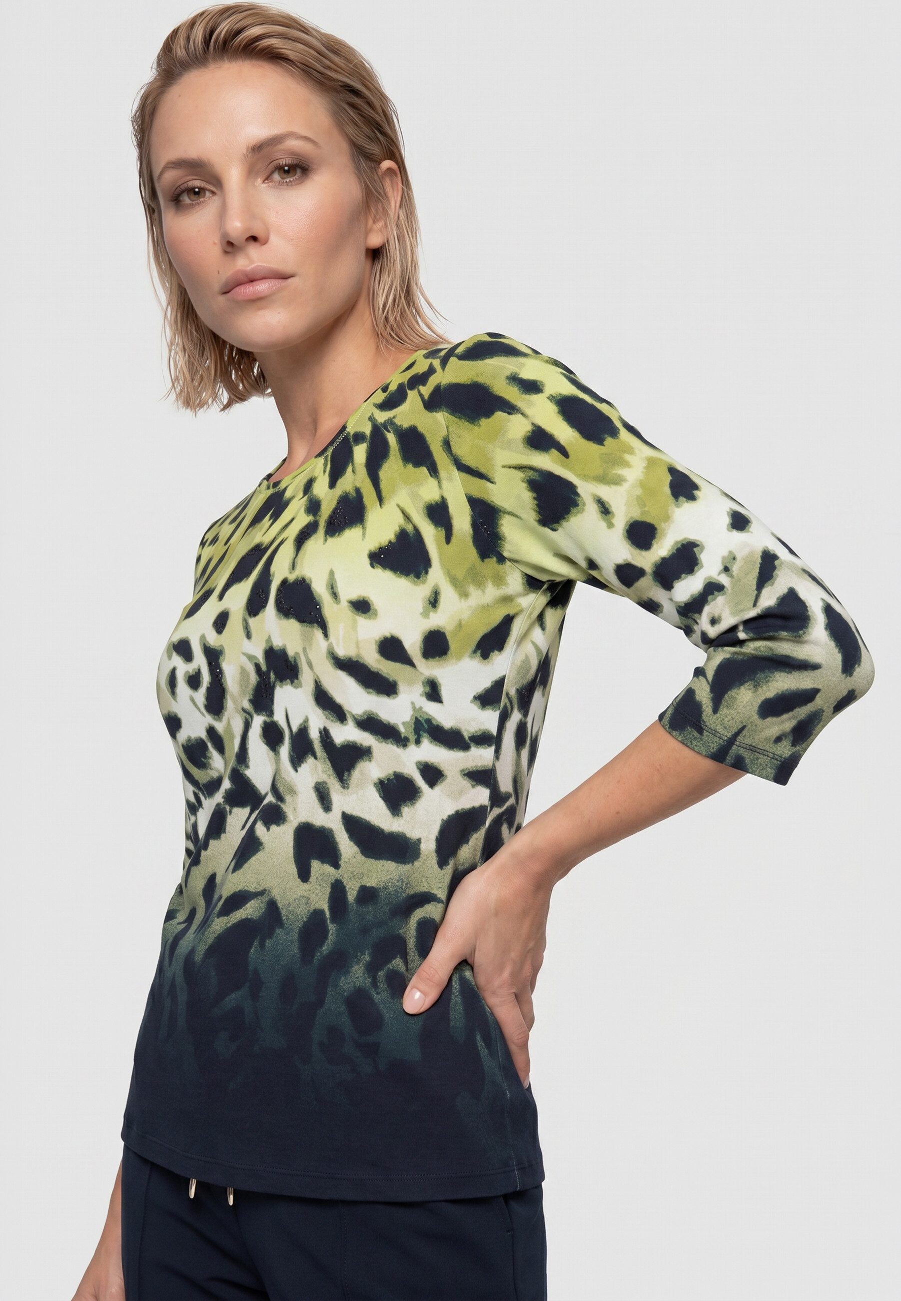 Olsen T-Shirt mit Panneaux-Print und Zierelementen