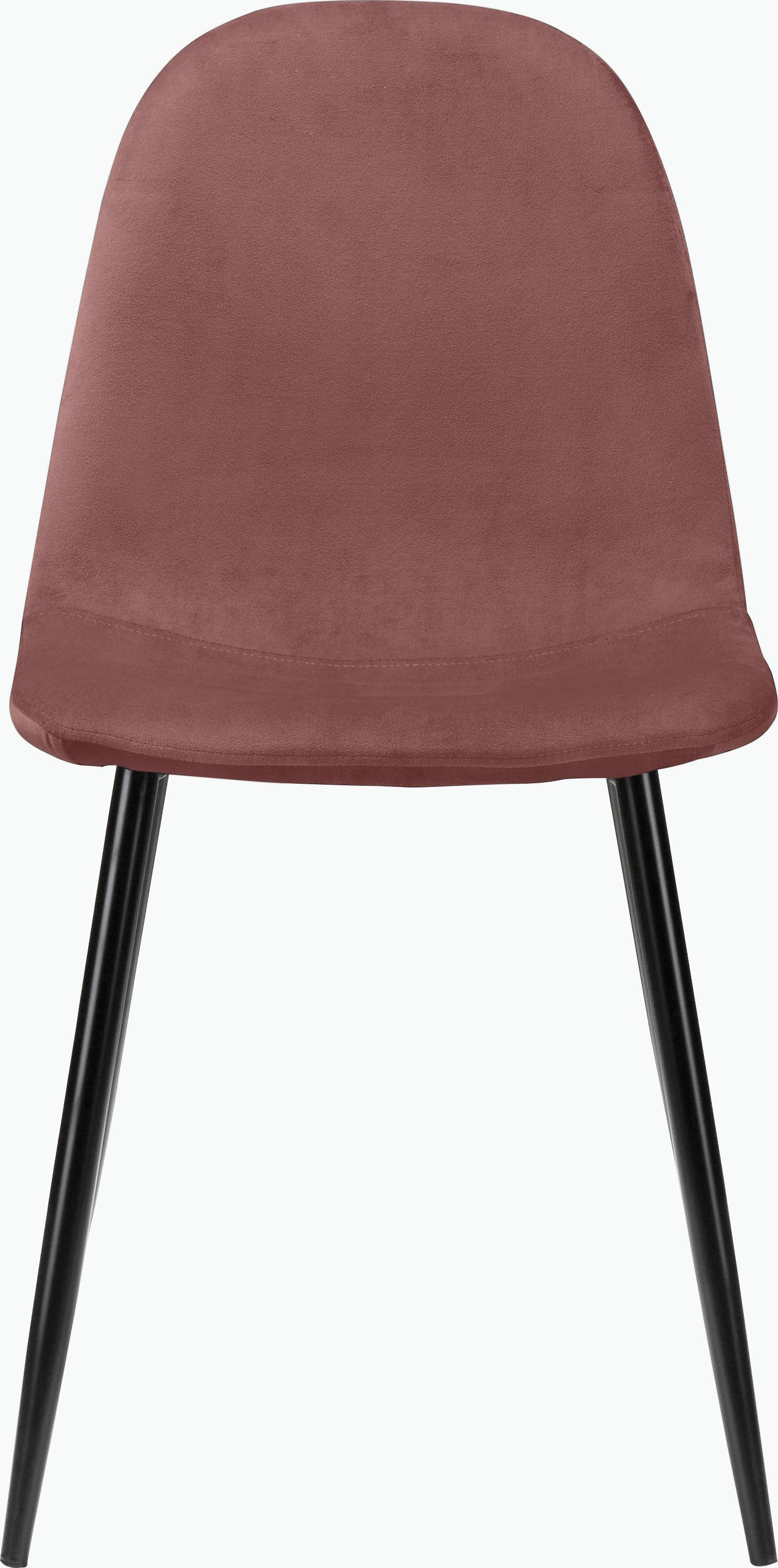 Esszimmerstühlen 5-tlg), und (Set, 4 bestehend cm rund Ø aus Leonique Eadwine, Esstisch Essgruppe Eadwine 100 altrosa