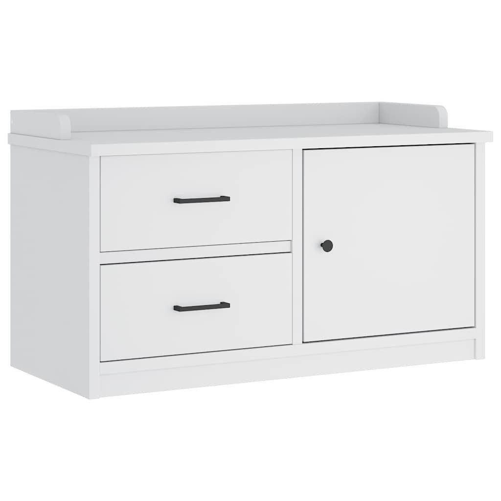 vidaXL Sitzbank Flurbank SANDNES Weiß 87x40x50 cm Massivholz Kiefer