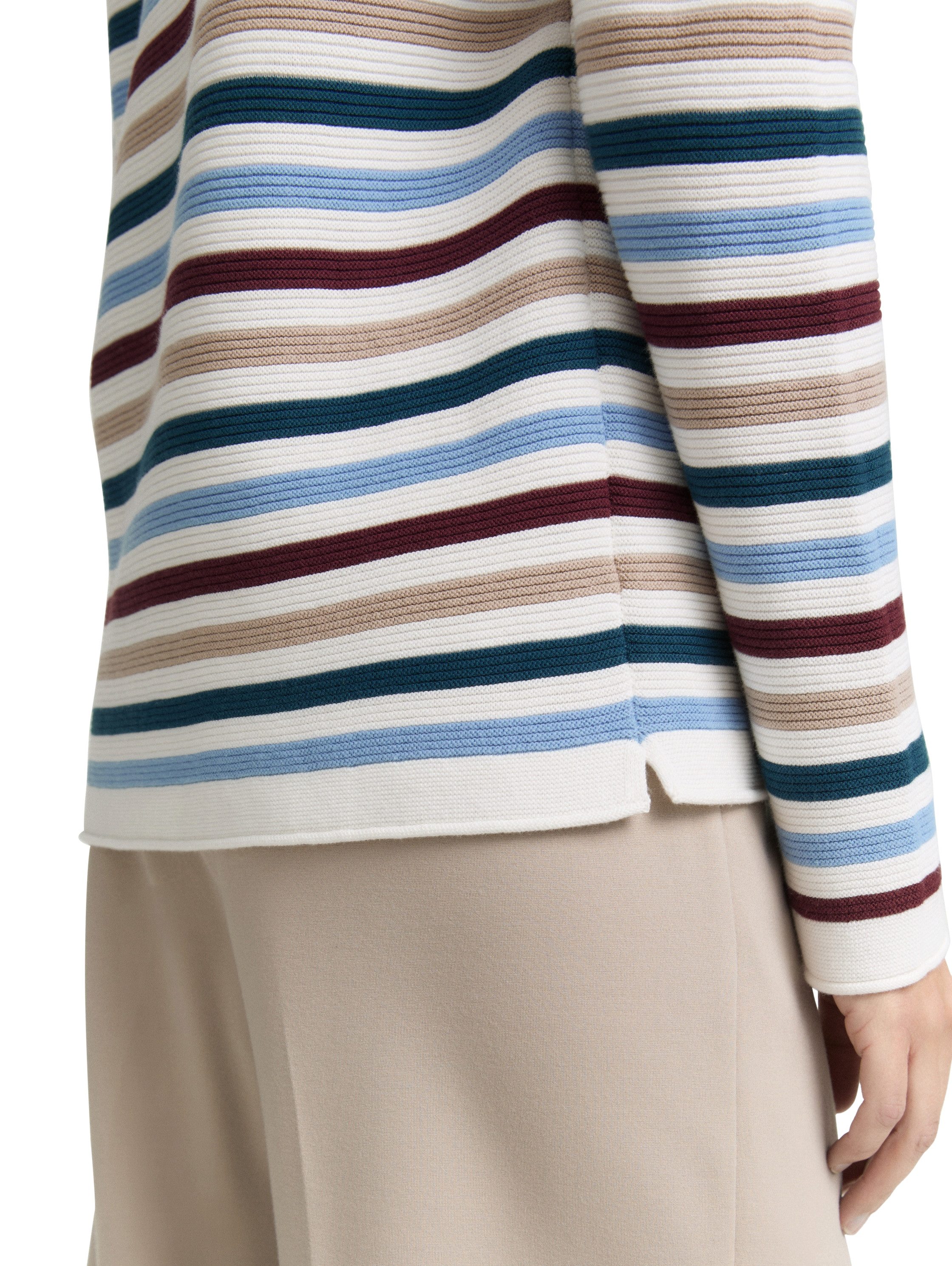 TOM TAILOR Rundhalspullover Regular aus Rippstrick