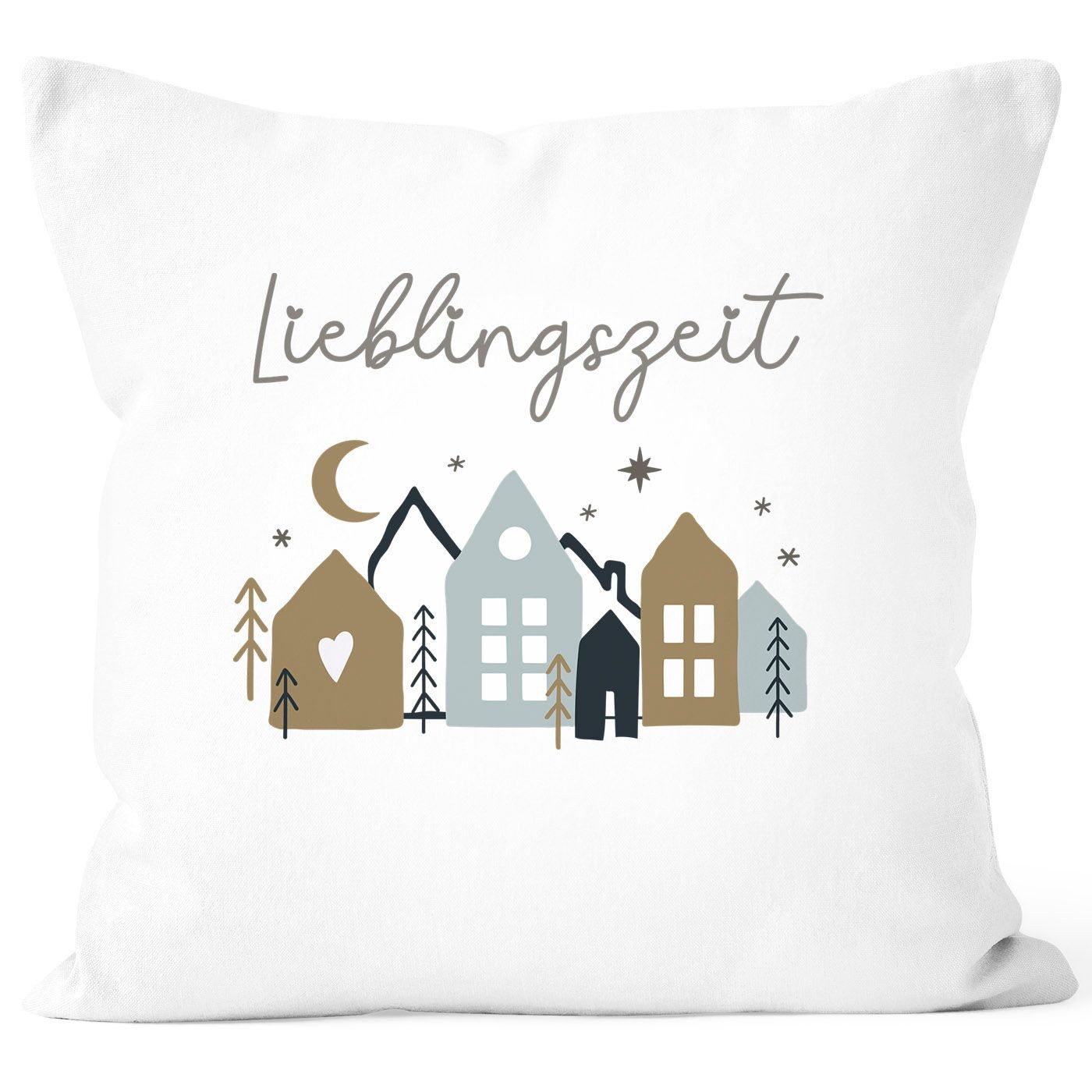 SpecialMe Dekokissen Kissen-Bezug Lieblingszeit Winterzeit Weihnachten Geschenk