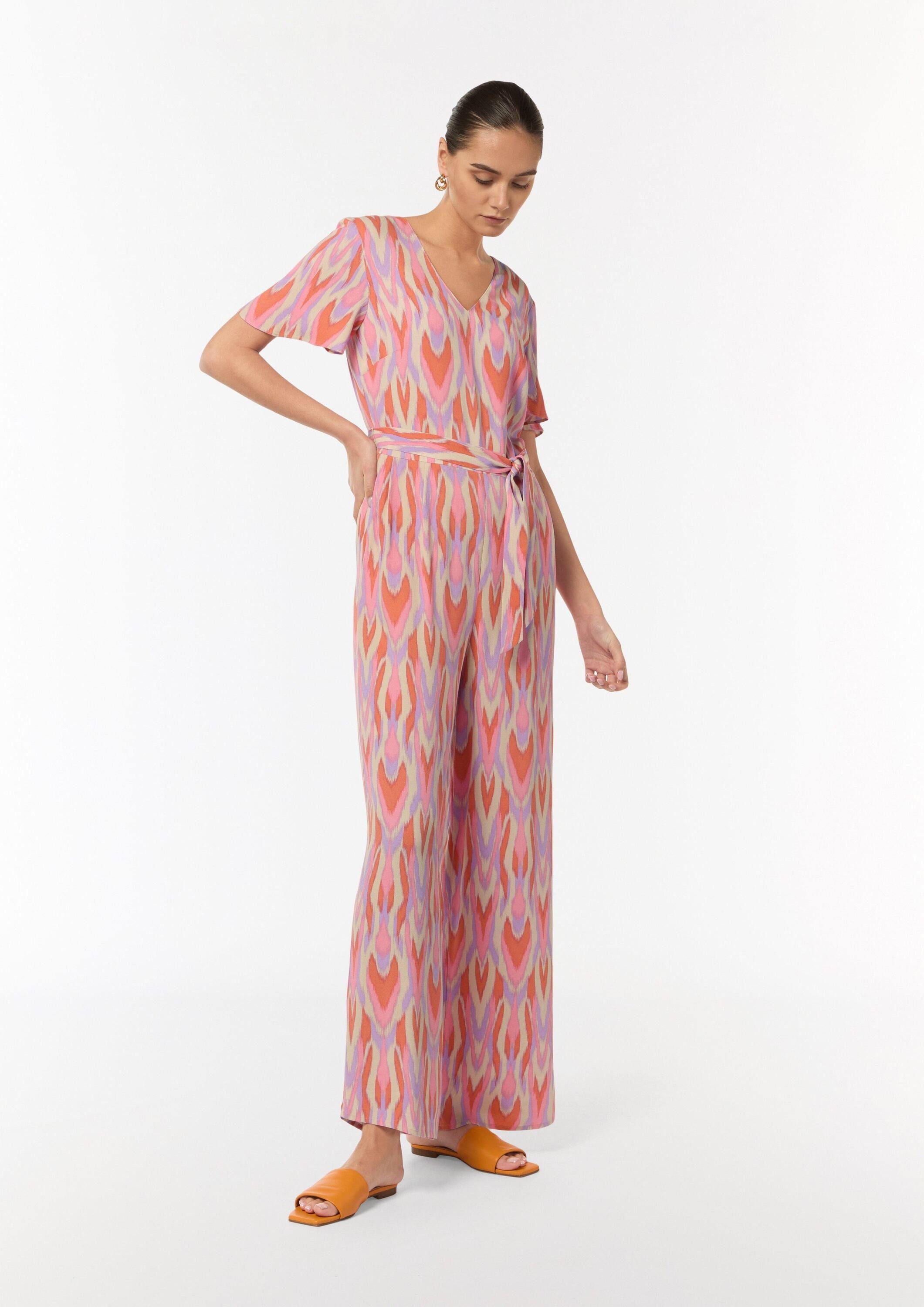 comma Jumpsuit Overall Overall mit Crêpestruktur