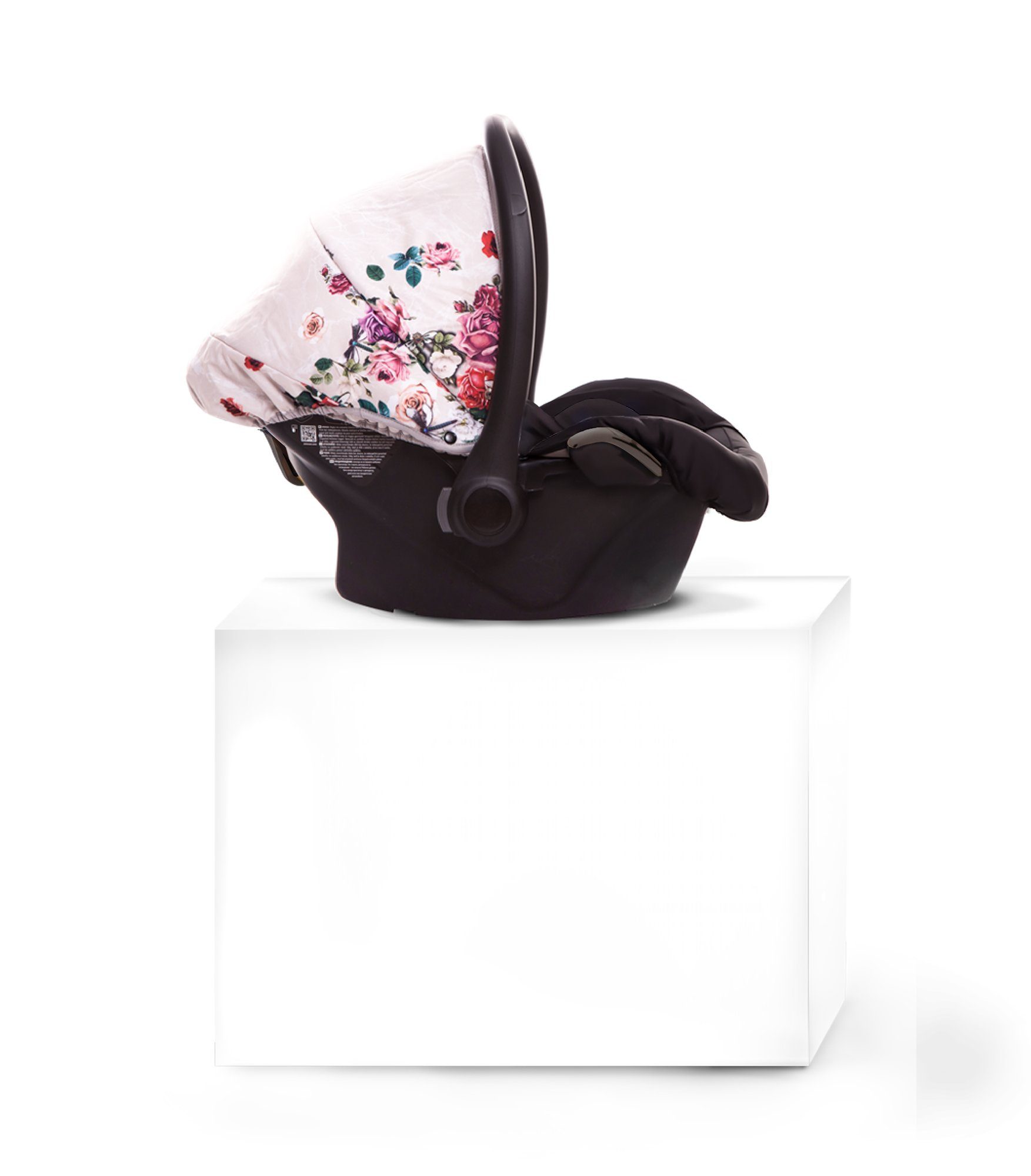 TPFLiving Babyschale Musse Light Dark Rose Autositz, ab: 0+, bis: 11kg (0-11kg), bis: 13 kg, Babyschale fürs Auto, passend für Light Rose Kinderwagen Chrom/Silber Grau