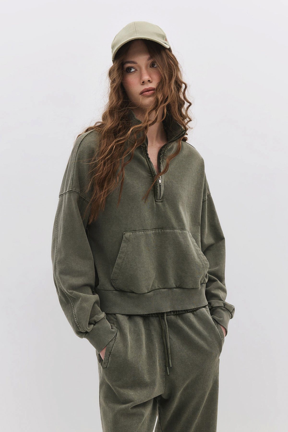 No Matter What Kapuzenpullover Baumwoll-Sweatshirt mit verwaschenem Effekt günstig online kaufen