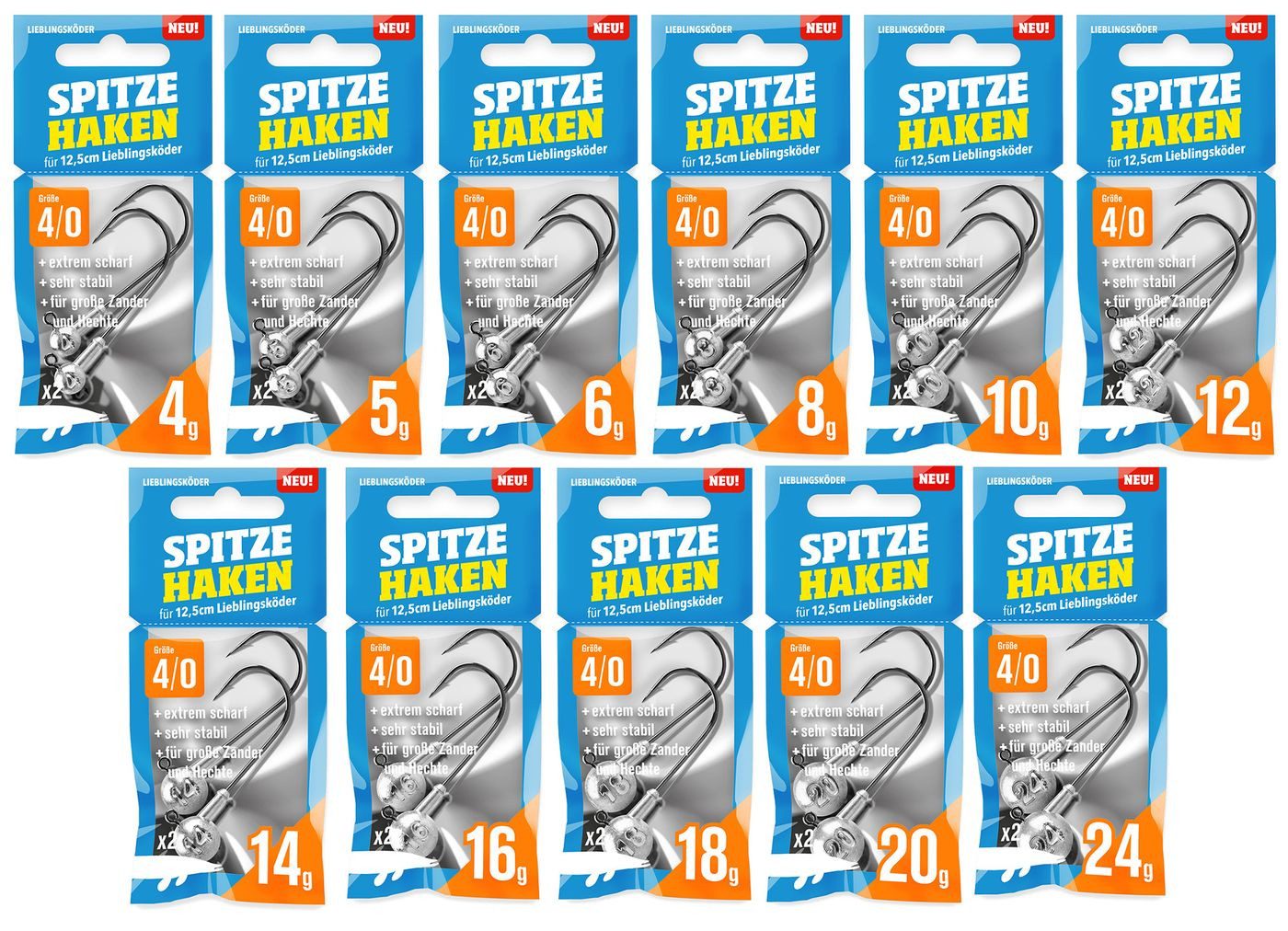 Lieblingsköder Jighaken Lieblingsköder Spitze Haken Gr. 4/0 Jigköpfe - 2 Jighaken