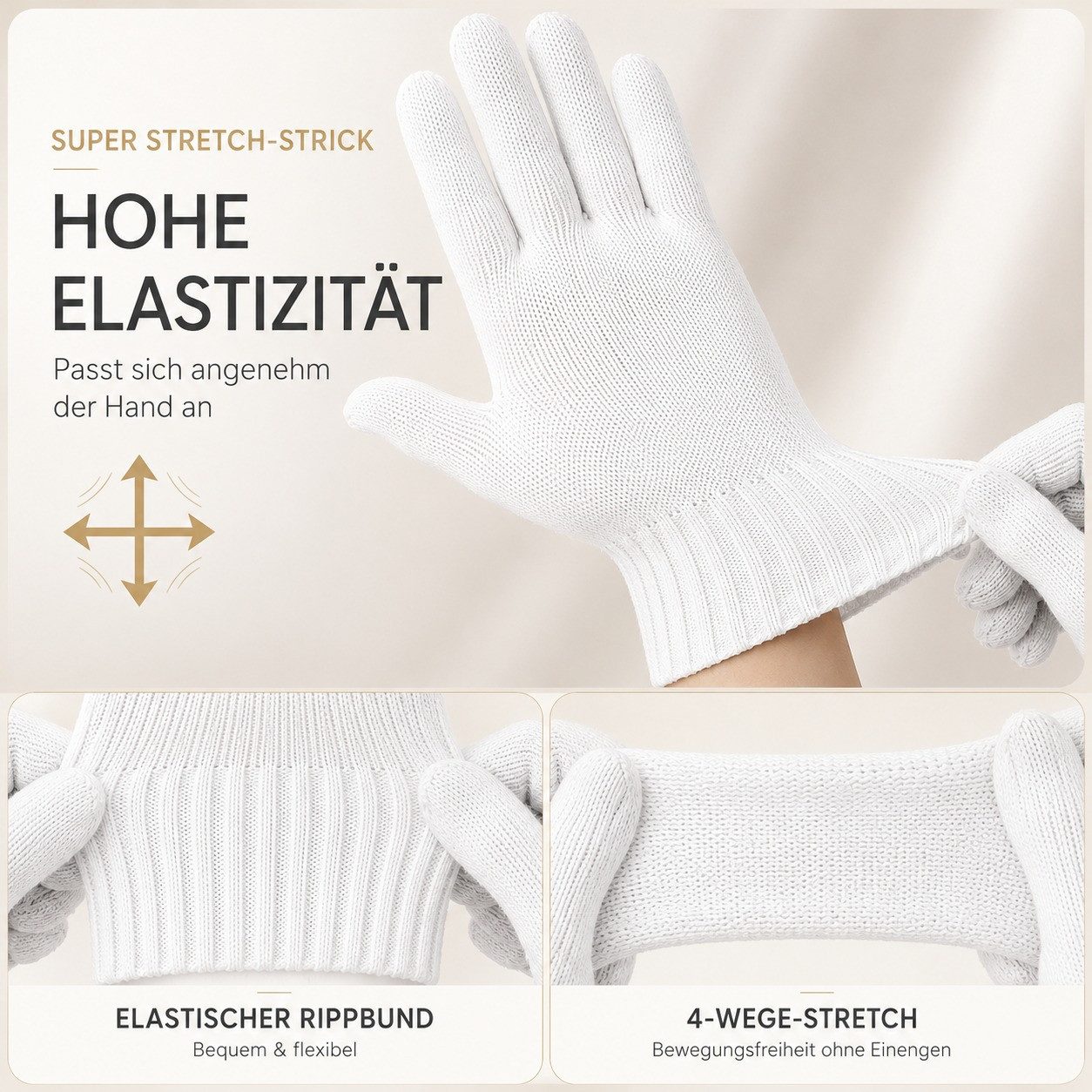 herémood Strickhandschuhe Handschuhe Winter für Damen Herren, Winterhandschuhe, Sport & Fahrrad vollständig bedeckte Finger, Testsiegel SEHR GUT (Note 1,1) – Bild 3 von 5