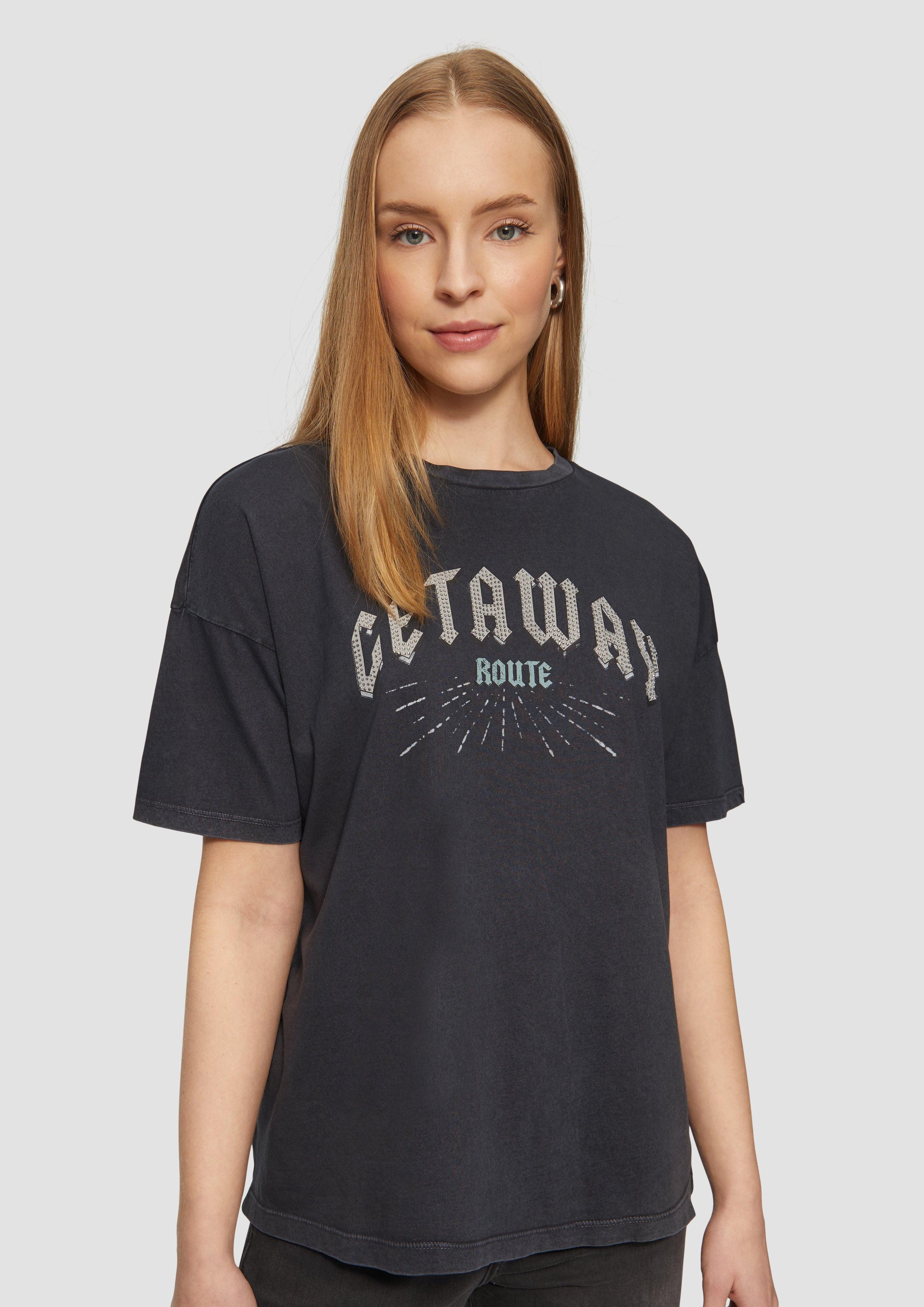 QS Kurzarmshirt T-Shirt in gewaschener Optik günstig online kaufen