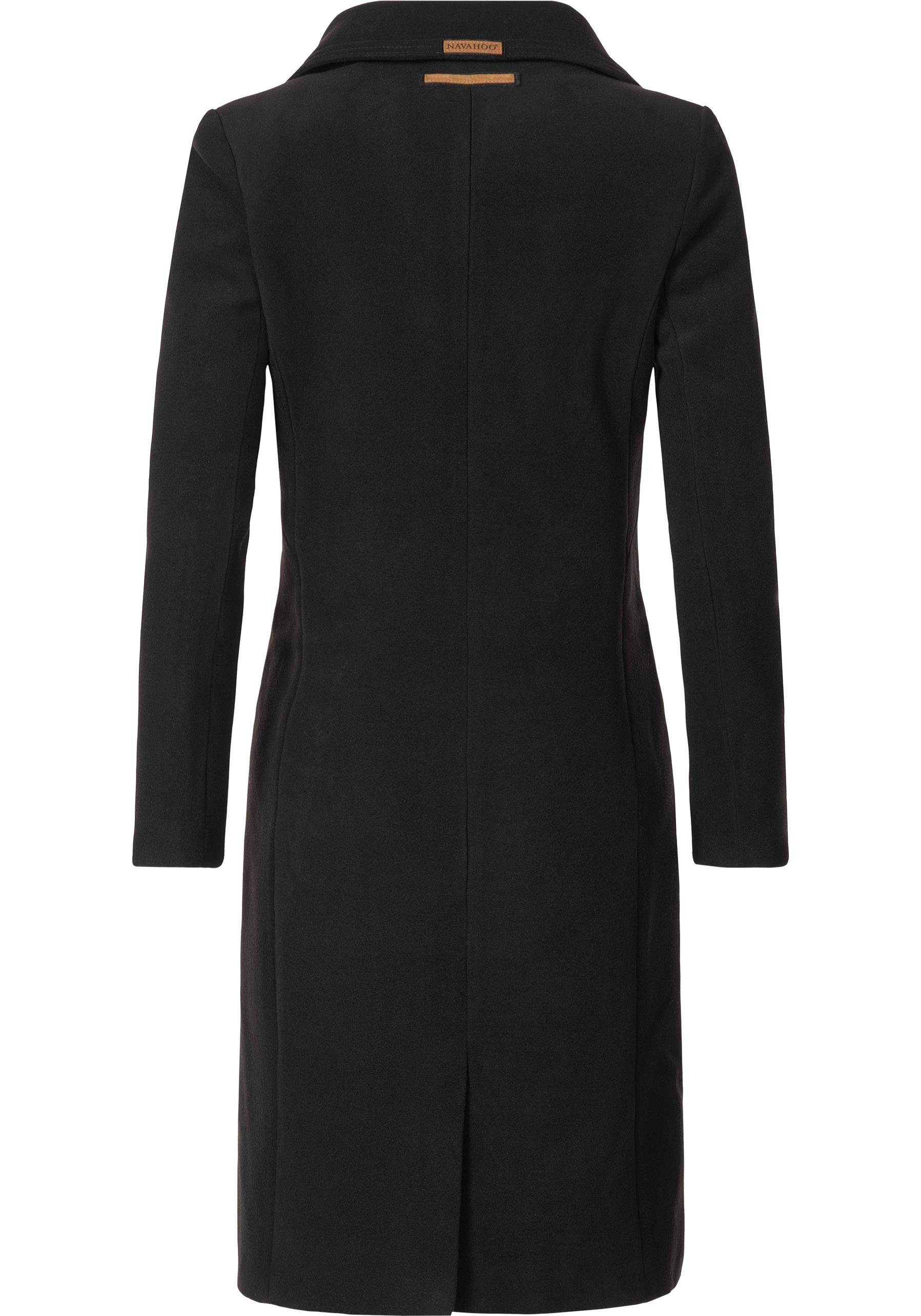 Navahoo Wintermantel Wooly edler Damen Trenchcoat in Wollmantel-Optik
