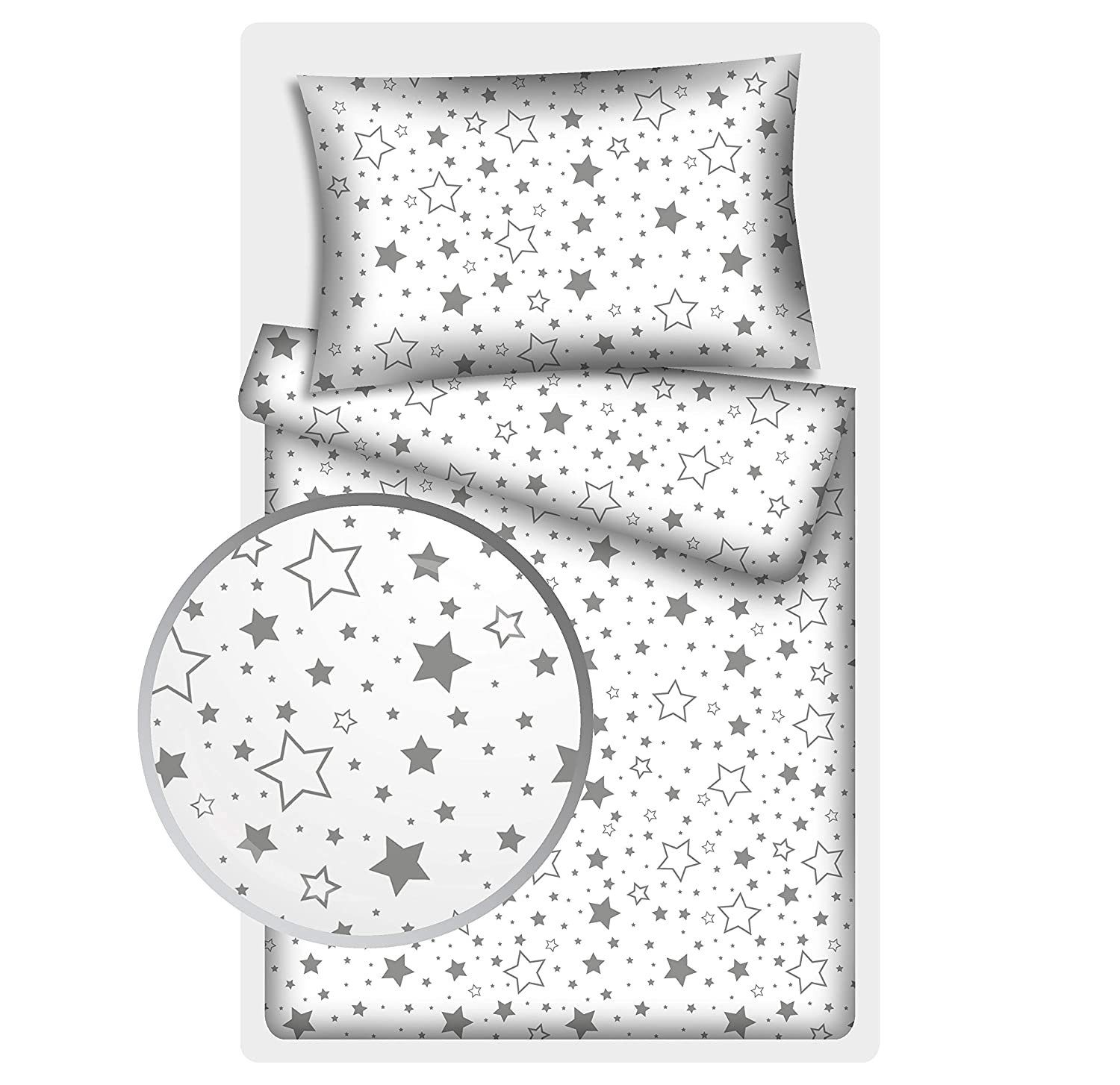 KiGATEX Kinderbettwäsche Stars 100% Baumwolle 40x60/100x135 günstig online kaufen