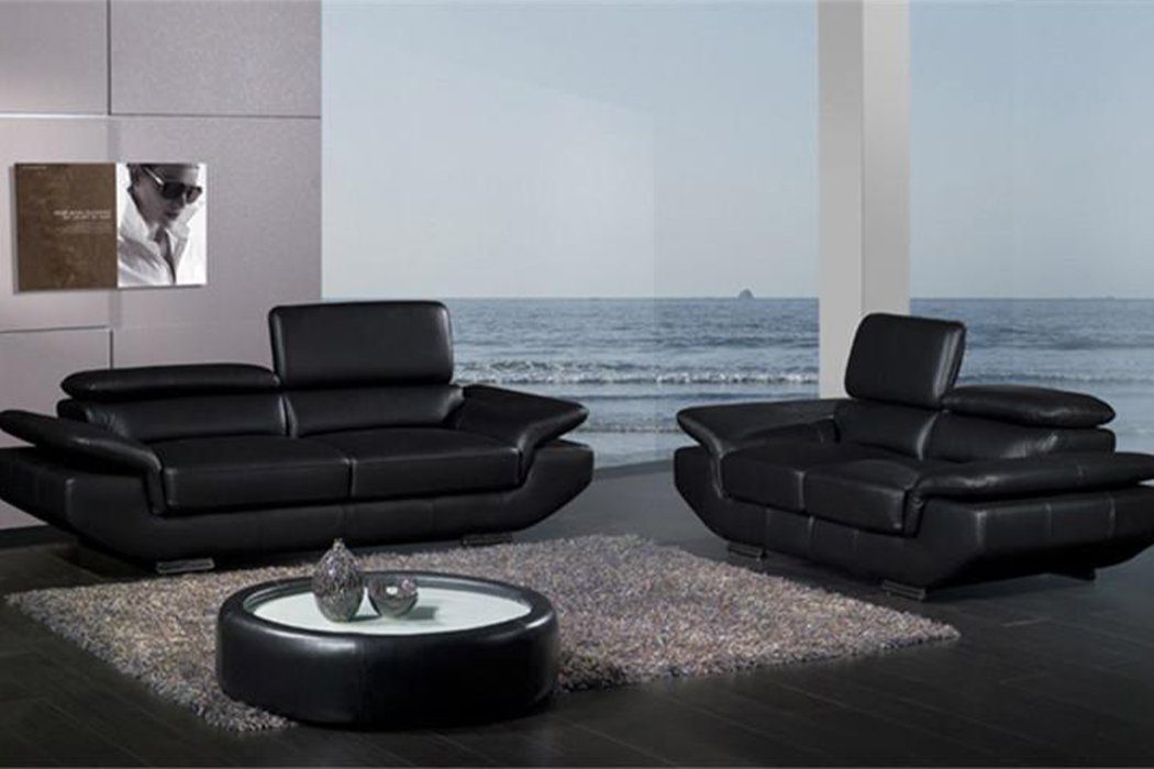 Neu, Made Schwarz Sofa Sitzer Moderne Sofagarnitur luxus 3+1+1 JVmoebel Europe Design in