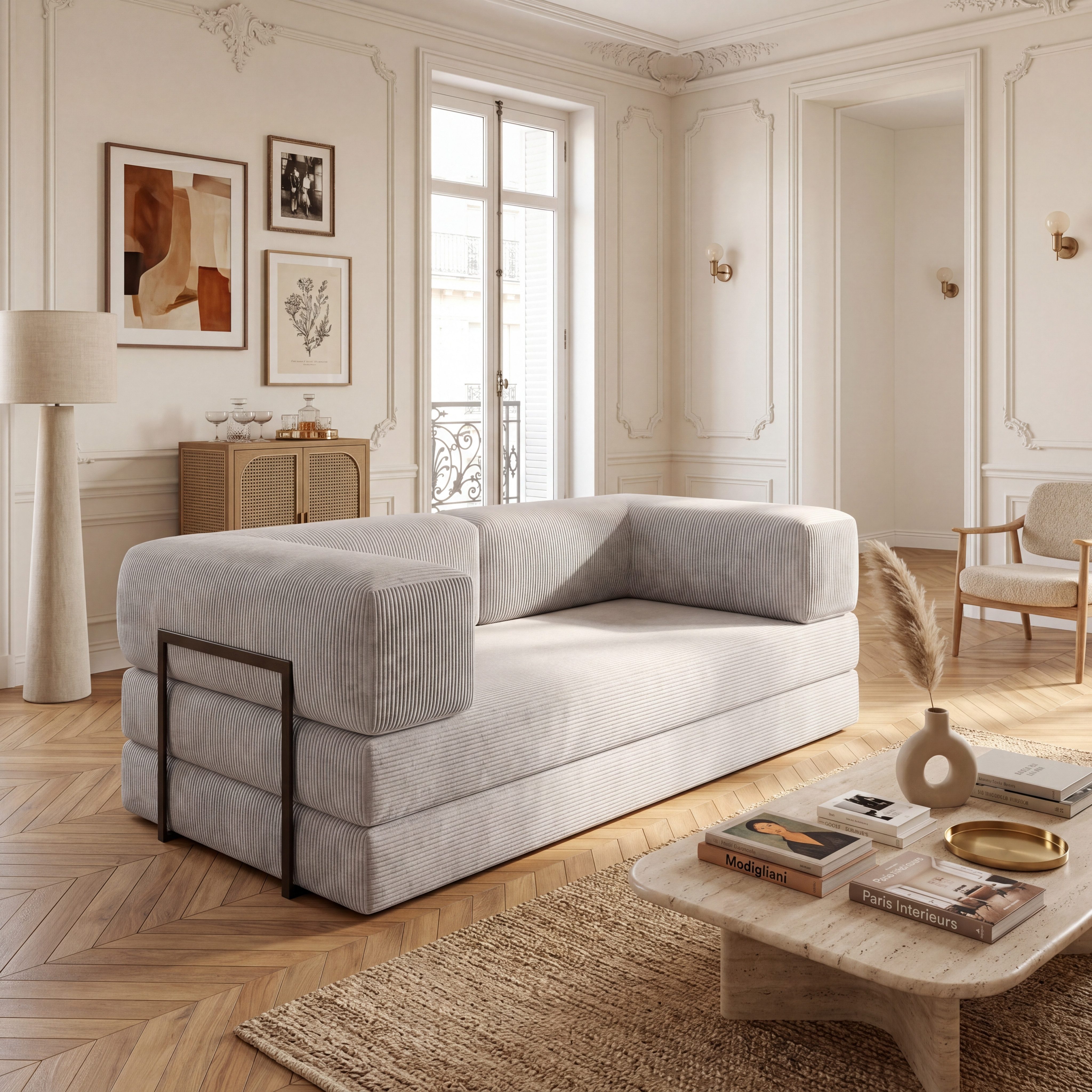 yourhouse24 Sofa Designer Sofa EDI 3 Sitzer, mit Aufklappfunktion und Cordbezug