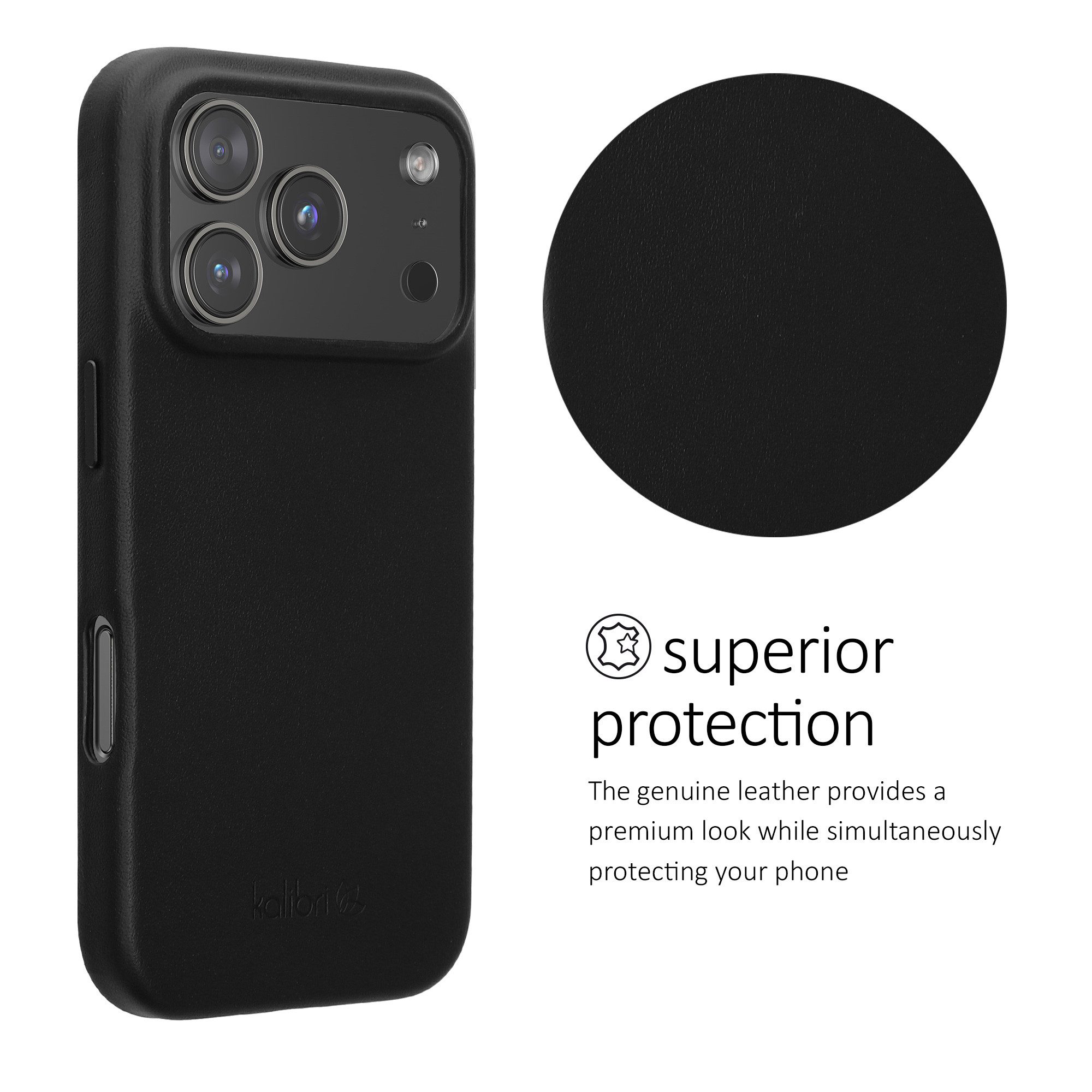kalibri Smartphone-Hülle Hülle für Apple iPhone 17 Pro, Leder Handy Cover Case - Hardcover Schutzhülle