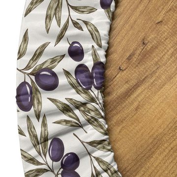 Abakuhaus Tischdecke Rundum-elastische Stofftischdecke, Olive Botanischer mit Blättern