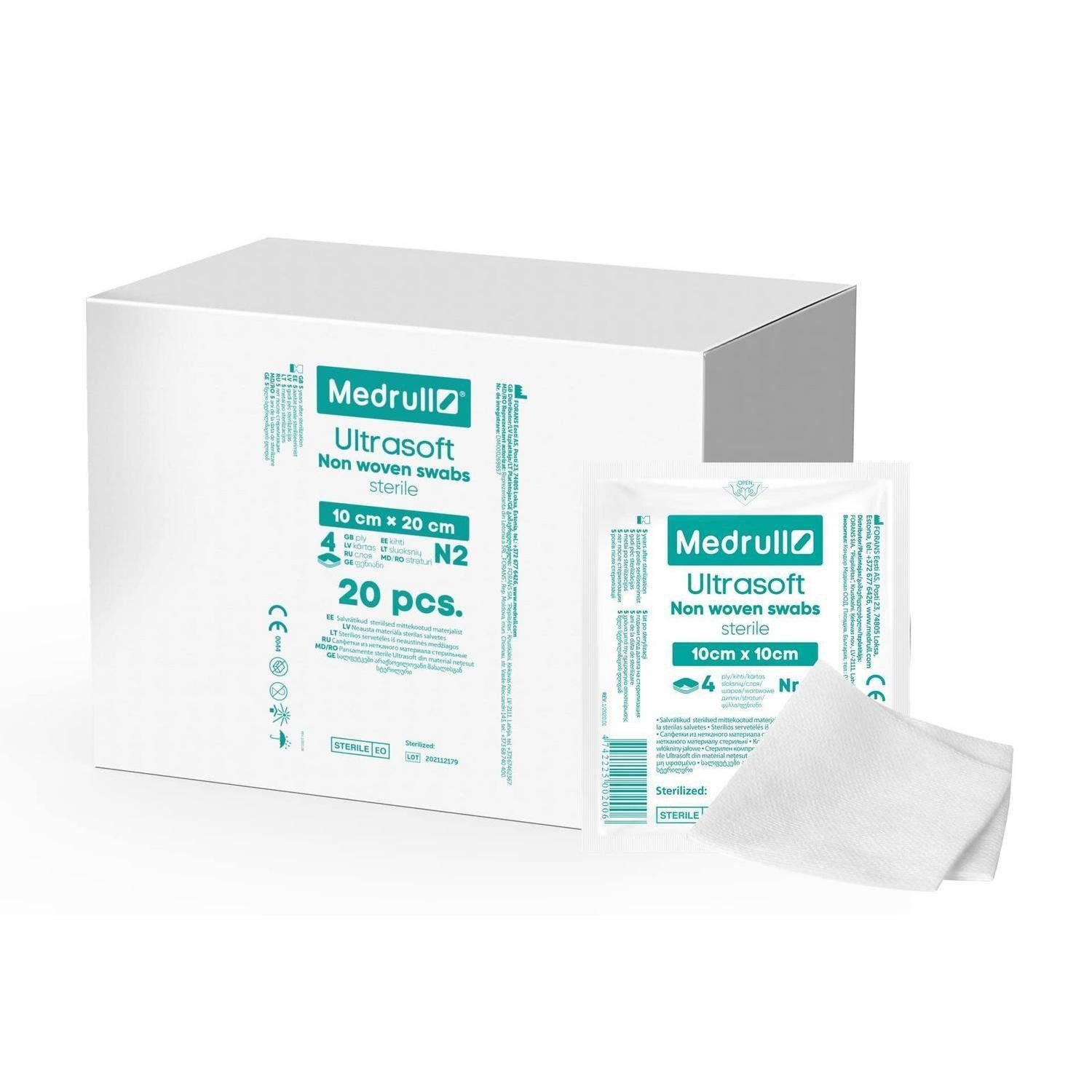 LuxusKollektion Bandagierunterlage Kompressen Steril Nichtgewebt 4lagig 10x20cm 40 10x20 cm (40er Pack)