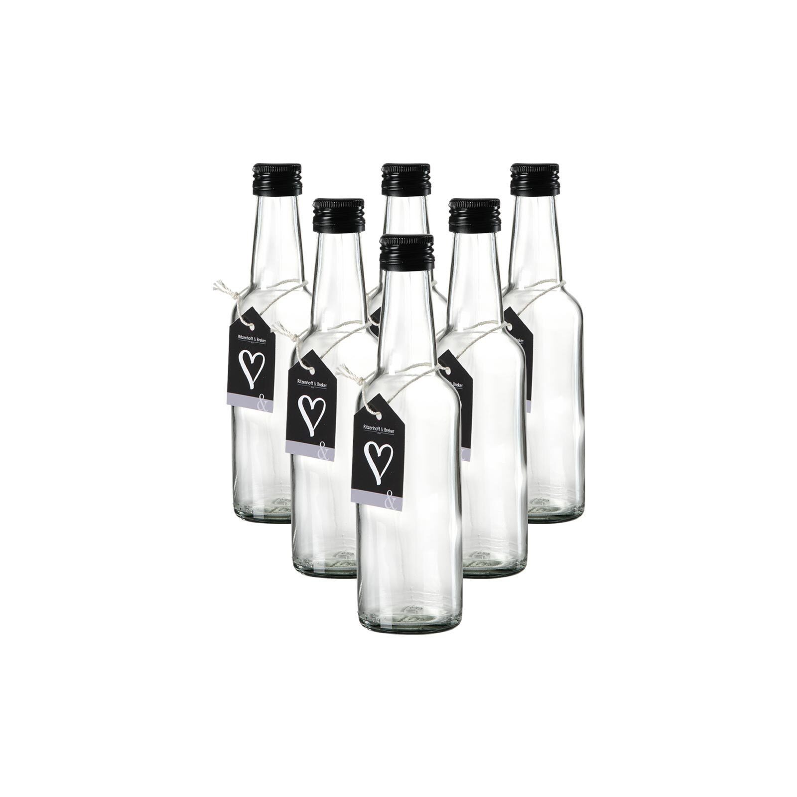 Ritzenhoff & Breker Vorratsglas Mara Flaschen 250 ml 6er Set, Glas, (6-tlg)