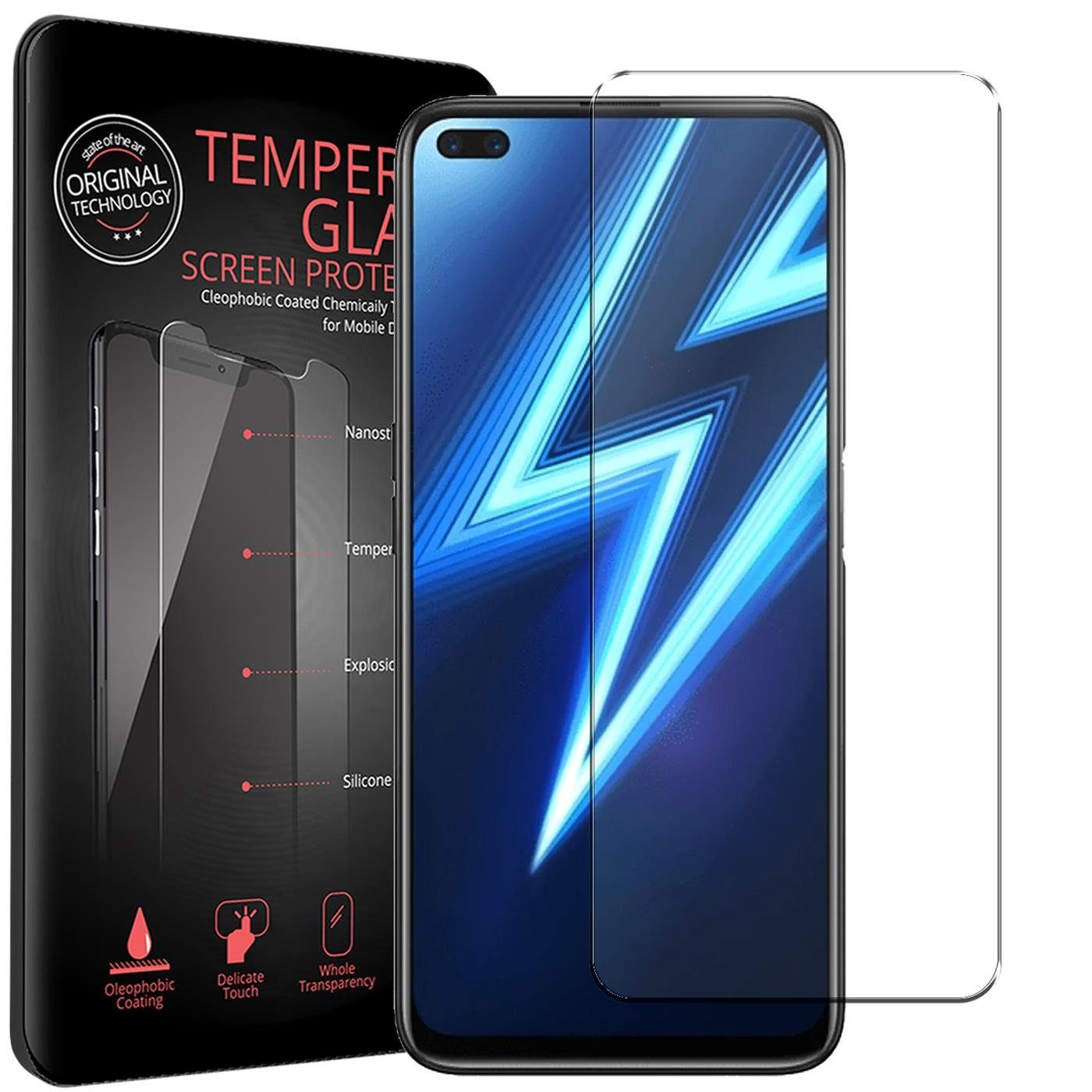 CoolGadget Schutzfolie Panzerfolie für Realme 6 Pro, (9H Härtegrad, 2x Schutzglas, 1xReinigungset), Displayfolie Panzer Schutzfolie 2 Stück für Realme 6 Pro Glas Folie