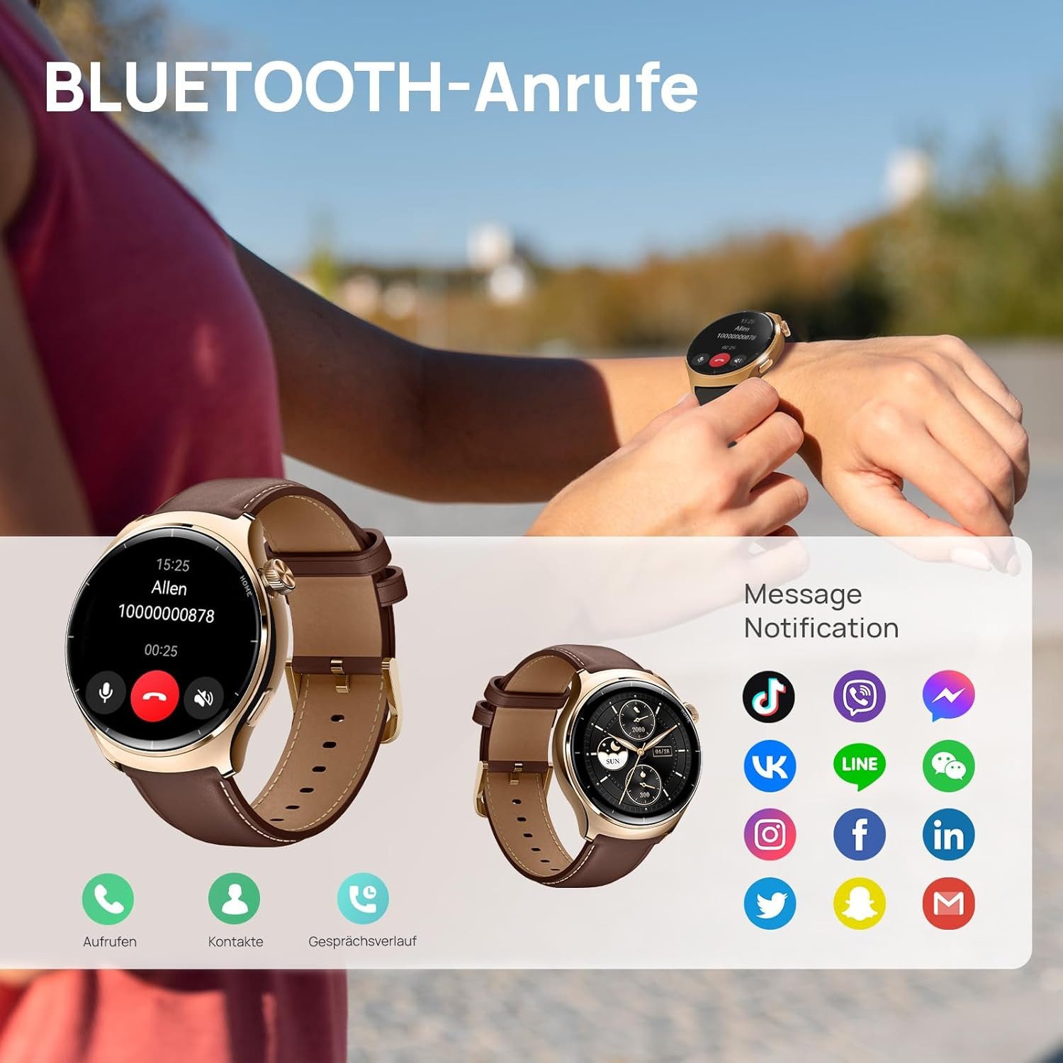 Mibro Lite3 Pro Smartwatch (3,3 cm, android ios), Smartwatch mit AMOLED Display GPS Fitnessfunktionen Bluetooth