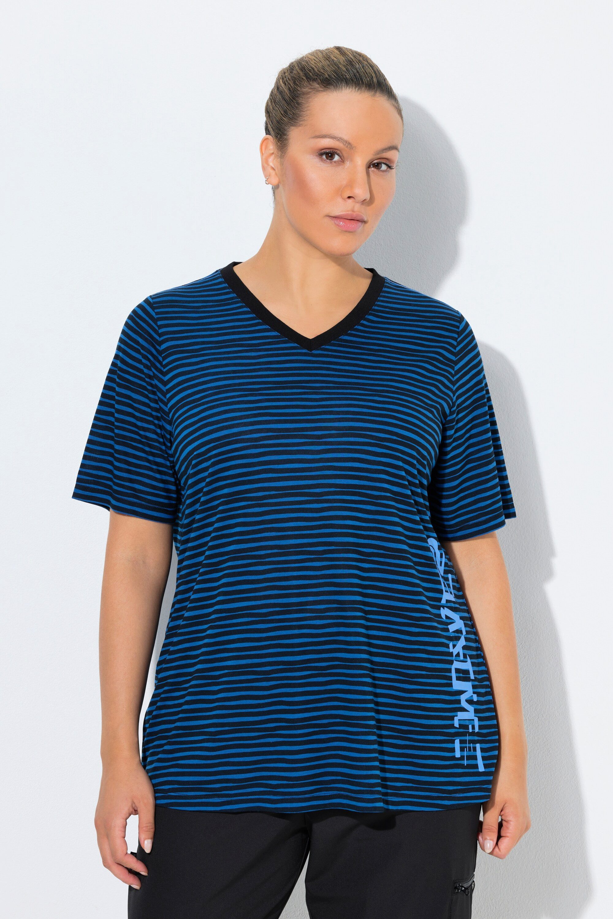 T-Shirt Funktionsshirt Ringel Classic V-Ausschnitt Halbarm