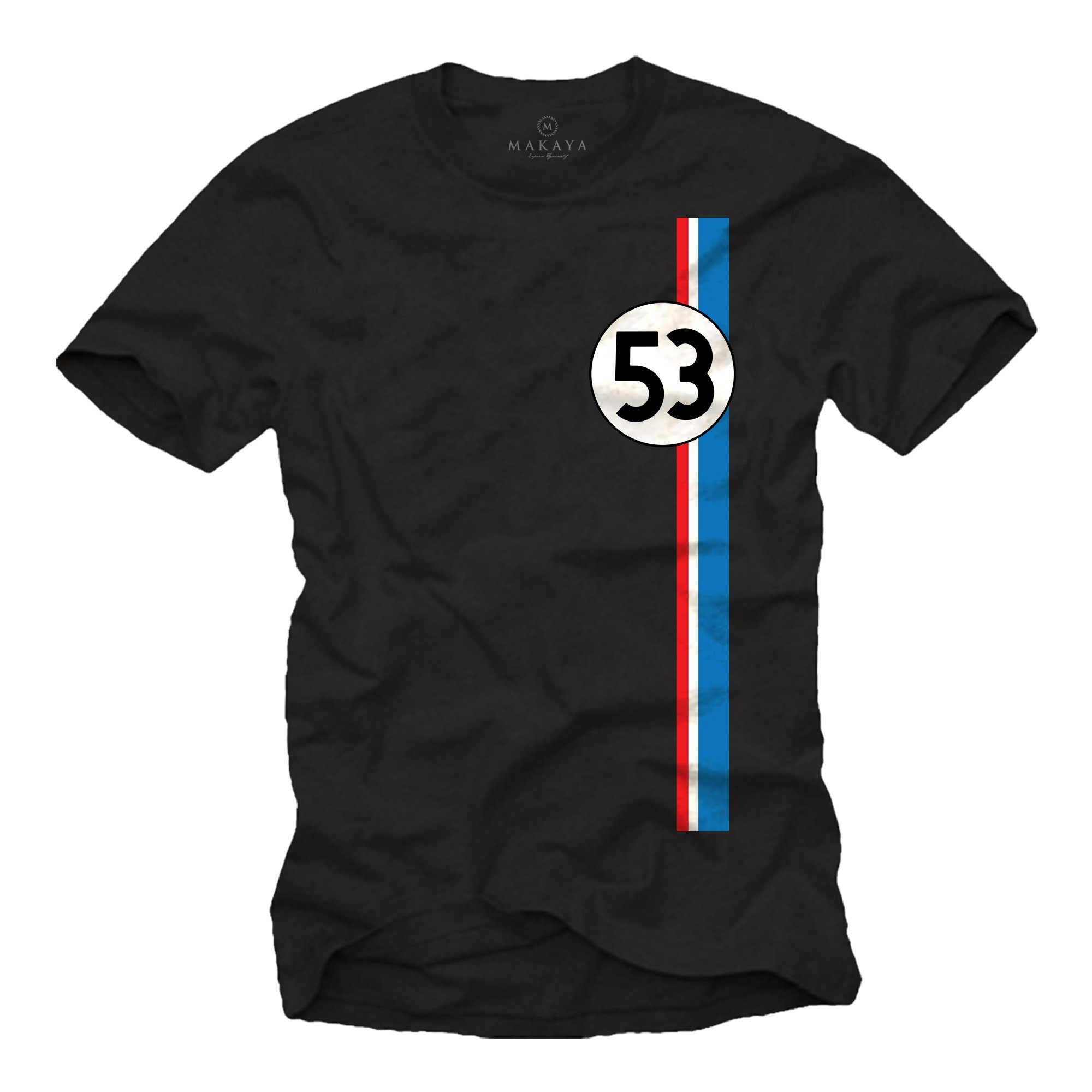 MAKAYA Print-Shirt Herren Geschenke für Autoliebhaber 53 Tuning Motiv Retro Vintage Auto