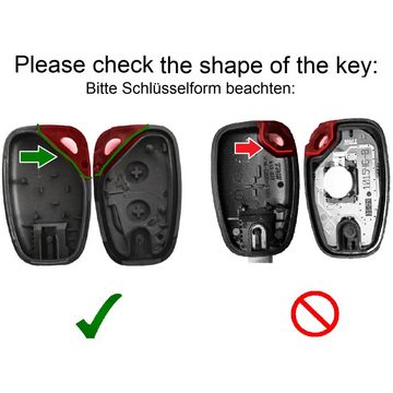 mt-key Auto Schlüssel Ersatz Gehäuse 2 Tasten + 1x VARTA CR1220 Knopfzelle, CR1220 (3 V), für Renault Kangoo Trafic Opel Movano Vivaro Funk Fernbedienung