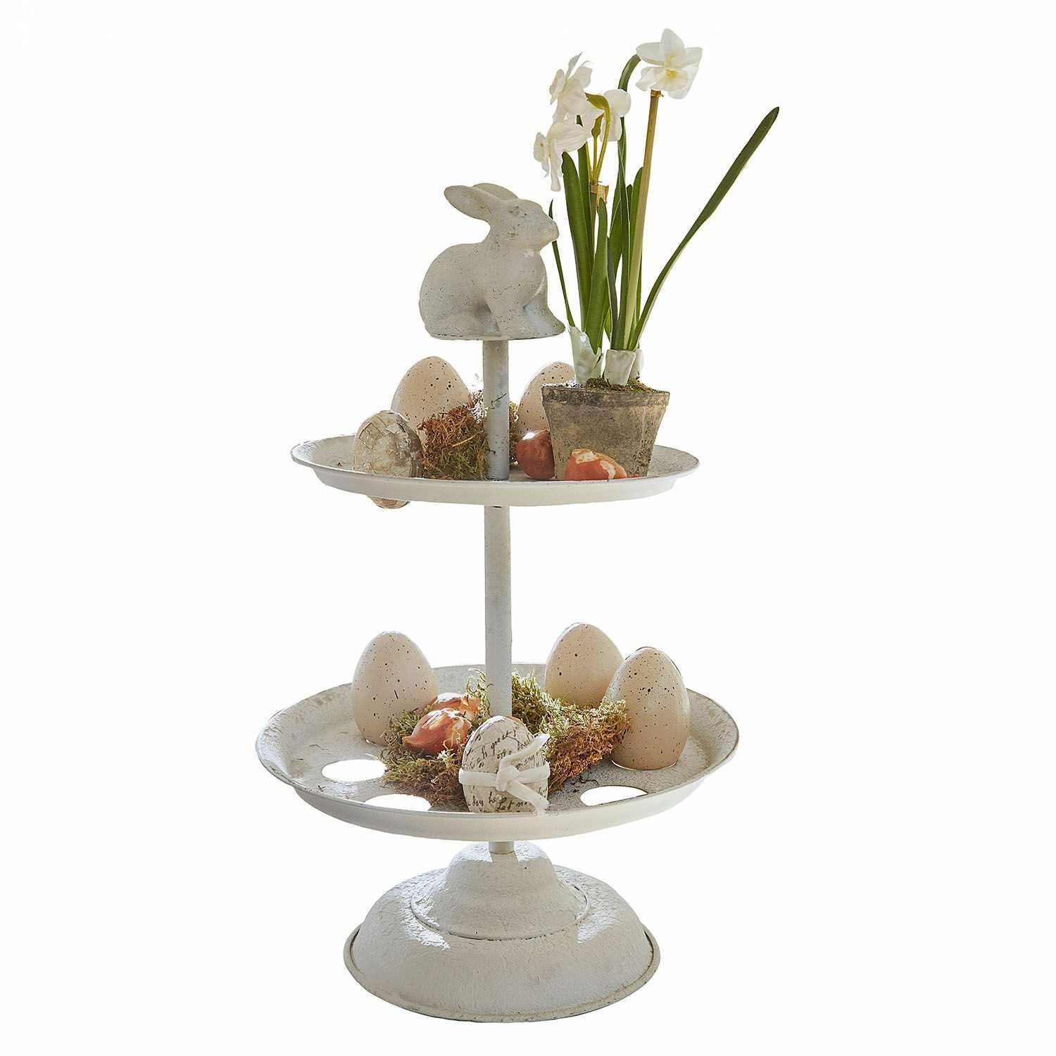 Mirabeau Etagere Eier-Etagere Delixor antikweiß, Eisen