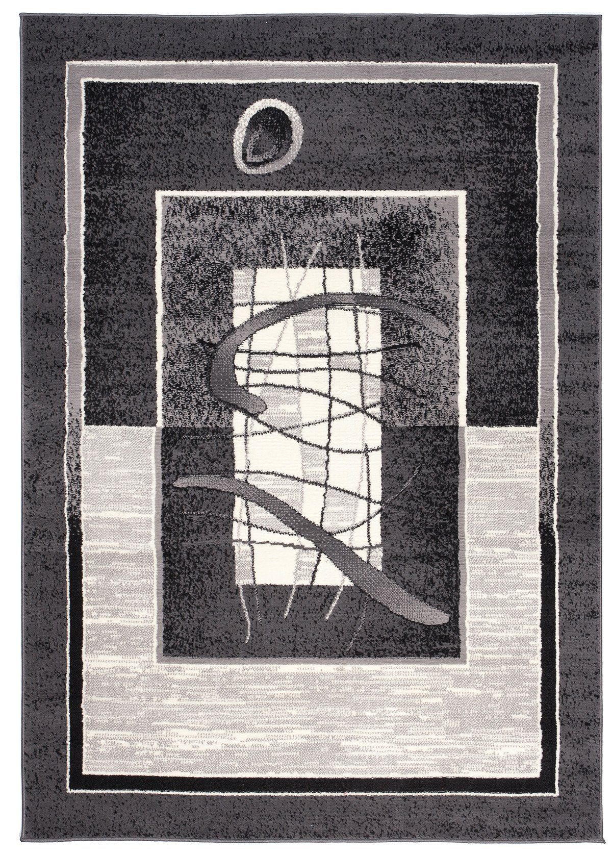 Mazovia Designteppich Modern Teppich Kurzflor Wohnzimmerteppich Robust und pflegeleicht GRAU, 250 x 300 cm, Fußbodenheizung,Allergiker geeignet,Farbecht,Pflegeleicht,Geometrisch