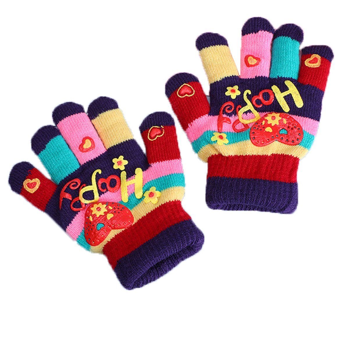SRRINM Baumwollhandschuhe Kinder Winterhandschuhe gestrickte warme Handschuhe