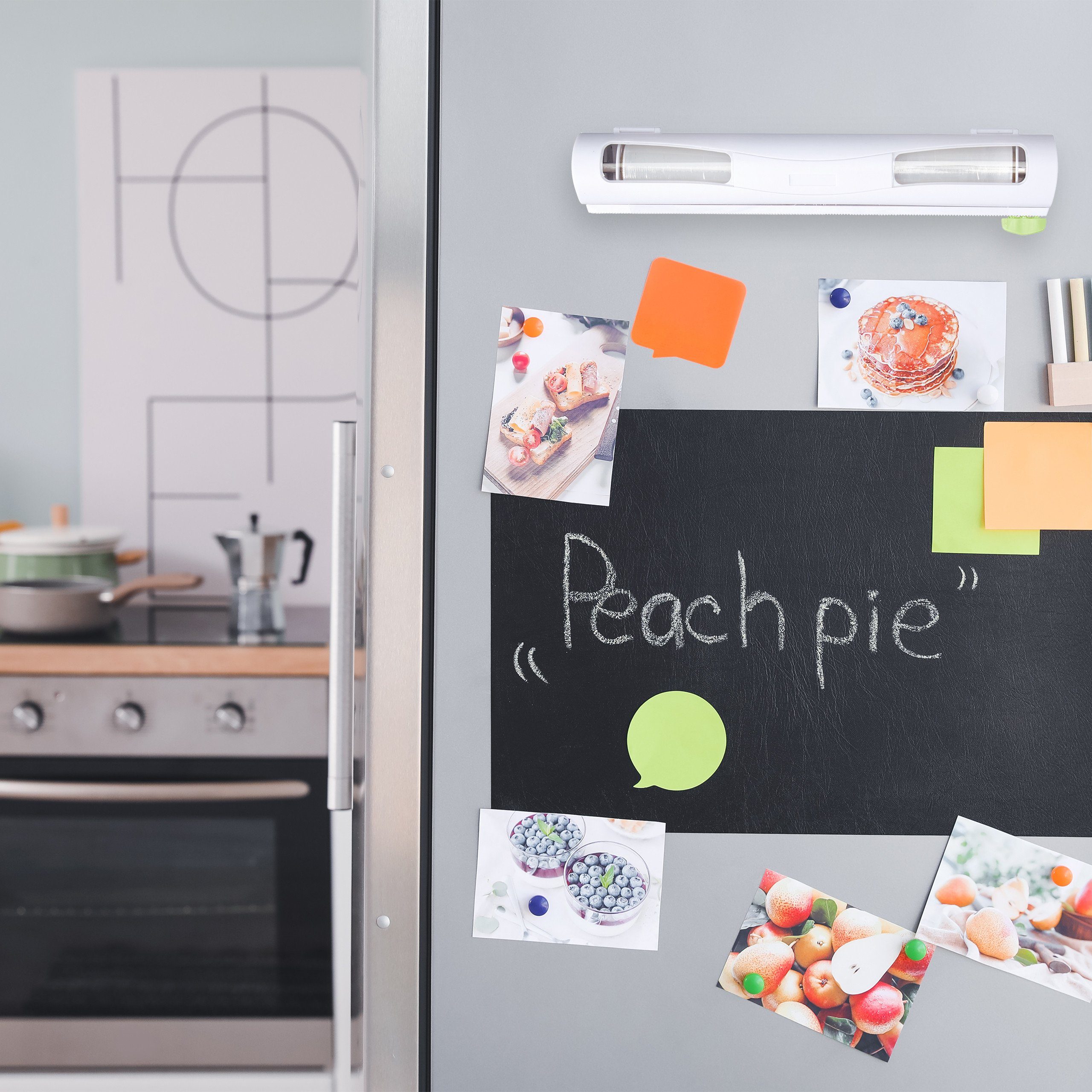 relaxdays Folienspender Folienschneider 2er Set magnetisch