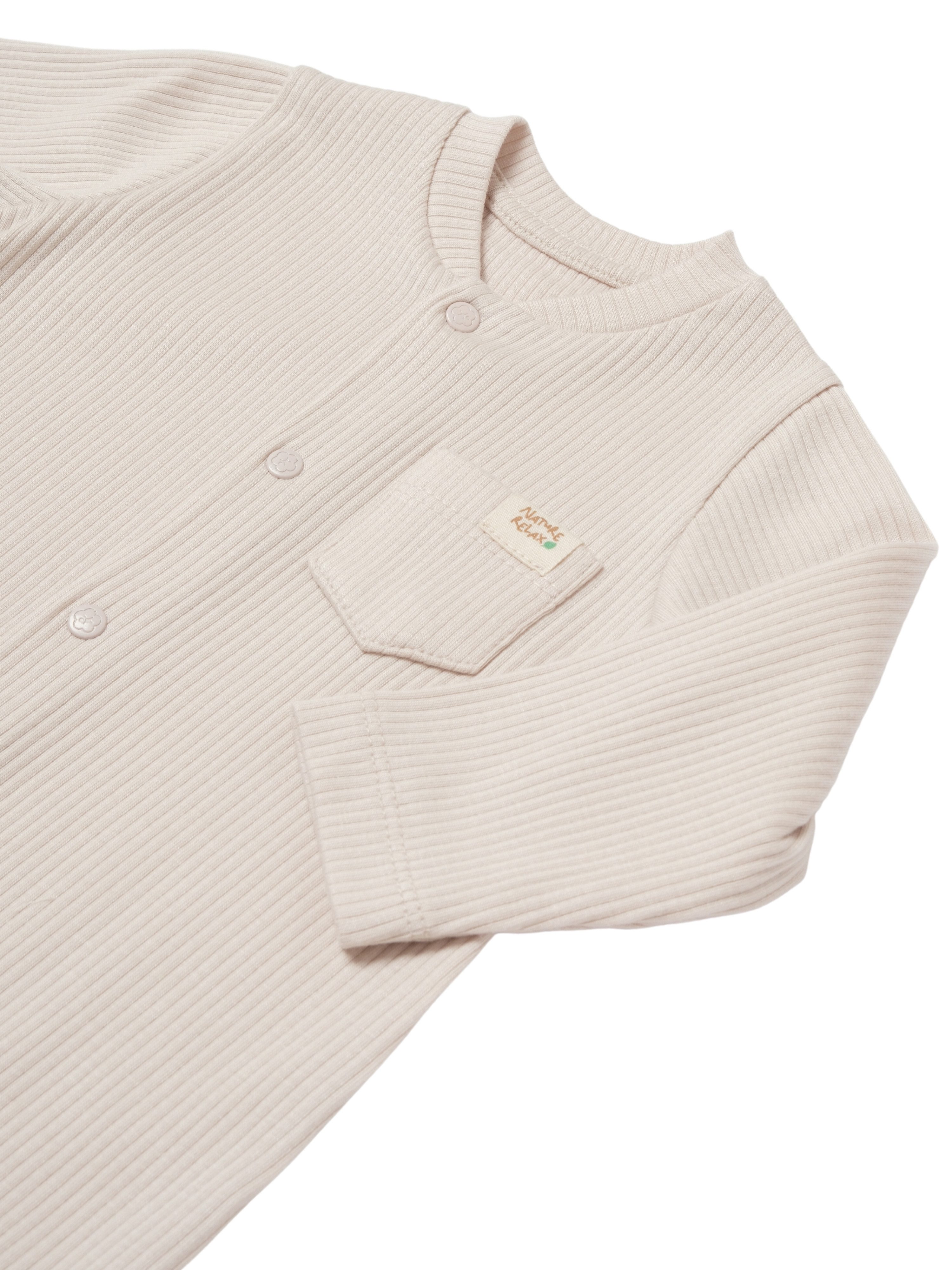 biorganic Strampler Baby Nature Relax Modal für Jungen und Mädchen Unisex Langarm (1-tlg) gerippte Textilstruktur (Ripp), Modal und Bio-Baumwolle, Größe 56 - 68
