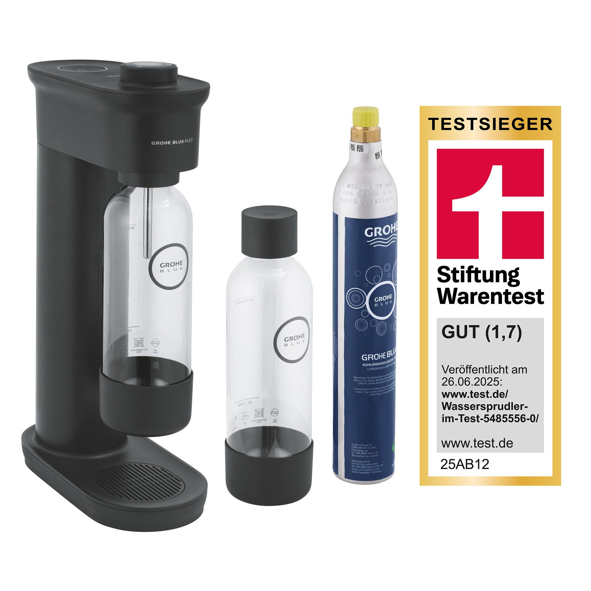 Grohe Wassersprudler Blue Fizz Wassersprudler, Advanced Couple Set, schwarz (31946K00)