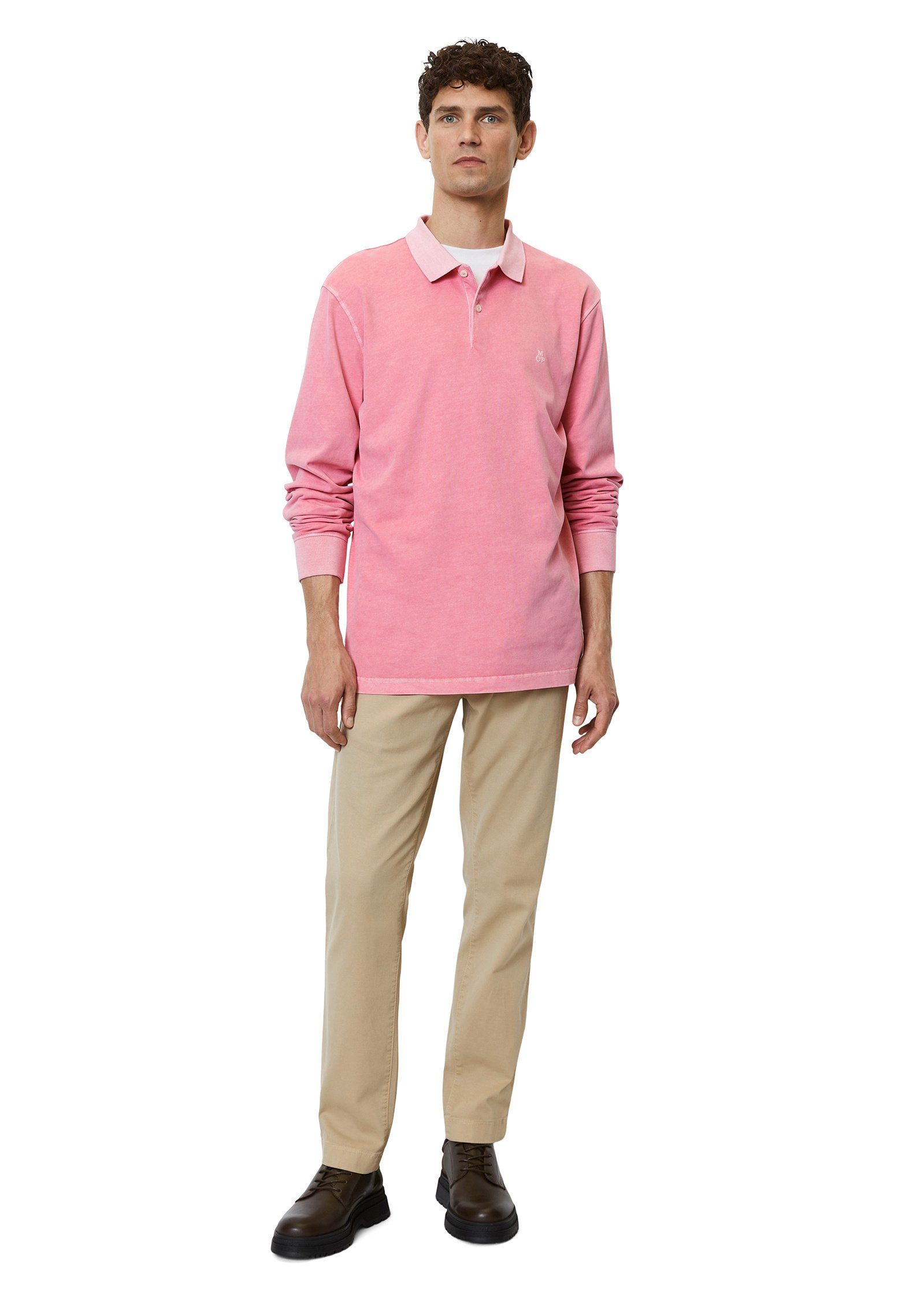 O'Polo rosa Soft-Touch-Jersey-Qualität schwerer in Marc Langarm-Poloshirt
